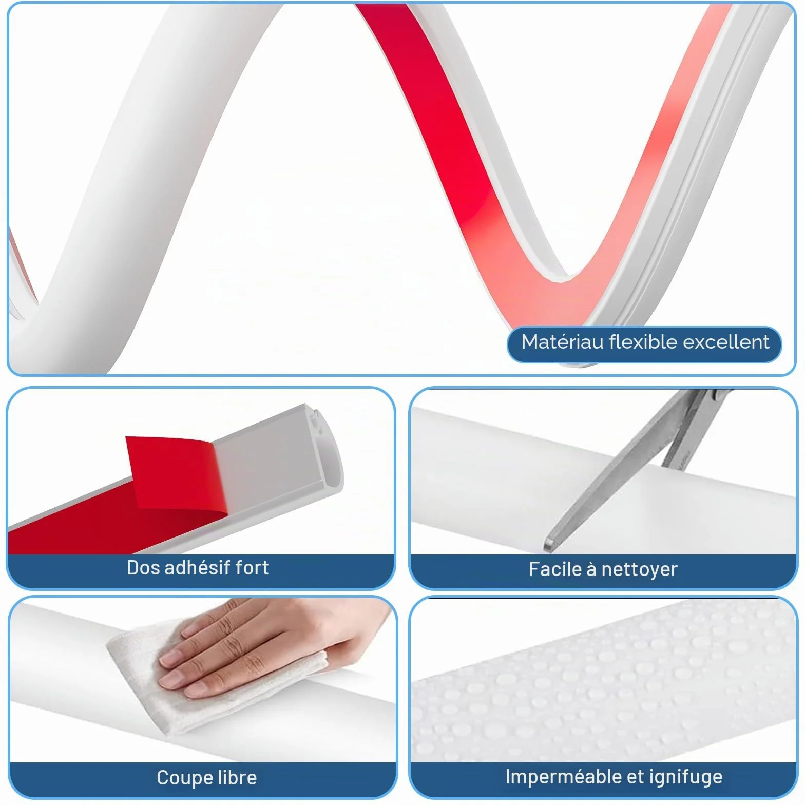Goulotte Passe Cable Blanc 3M Auto-adhésif PVC Cache Câble Sol Demi Rond TV Mural