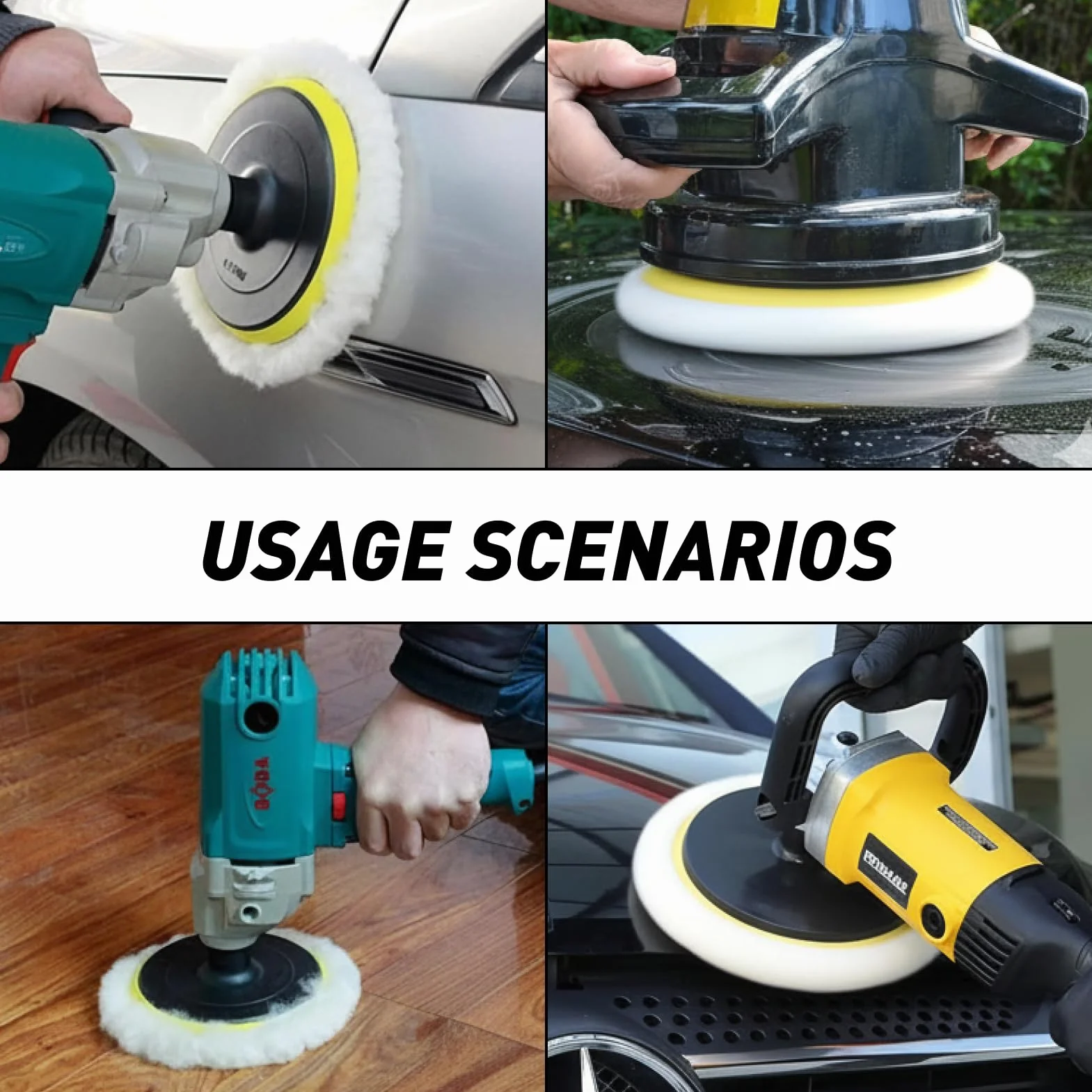 Disque Polissage 125mm Système à scratch pour Bosch Ponceuses Orbitales Tampon Polissage Laine D'Agneau