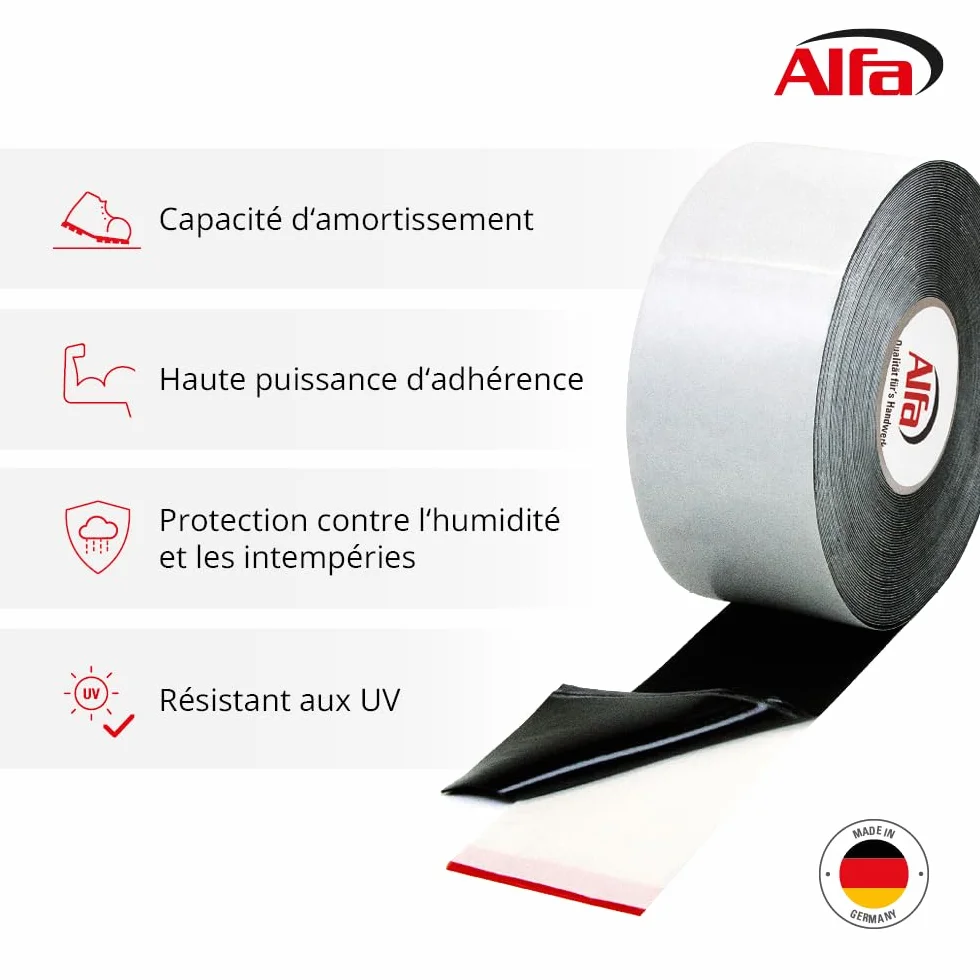 Bande de protection lambourde Alfa 708 80 mm x 20 m caoutchouc EPDM