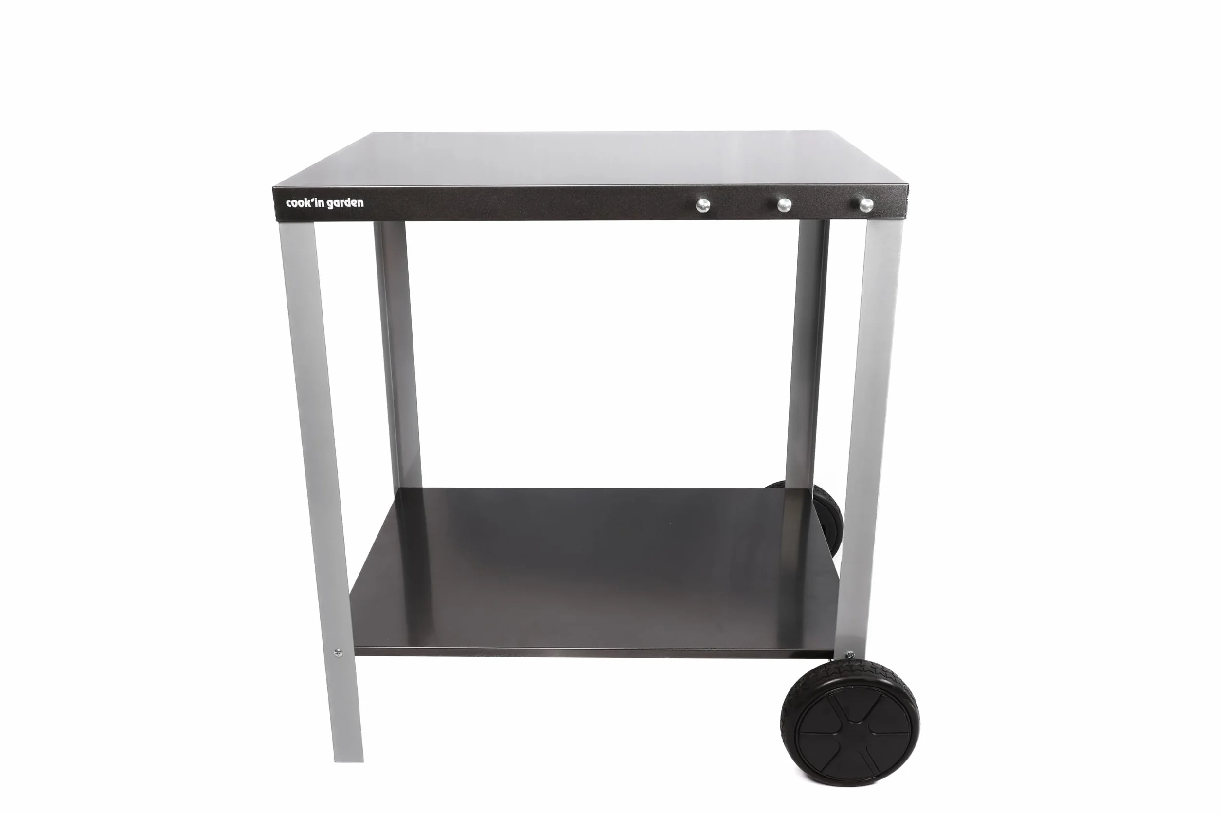 Cook’in Garden Desserte Media 70 Chariot Plan de Travail Mobile Roues Renforcées Meuble Extérieur Jardin Terrasse Noir/Gris