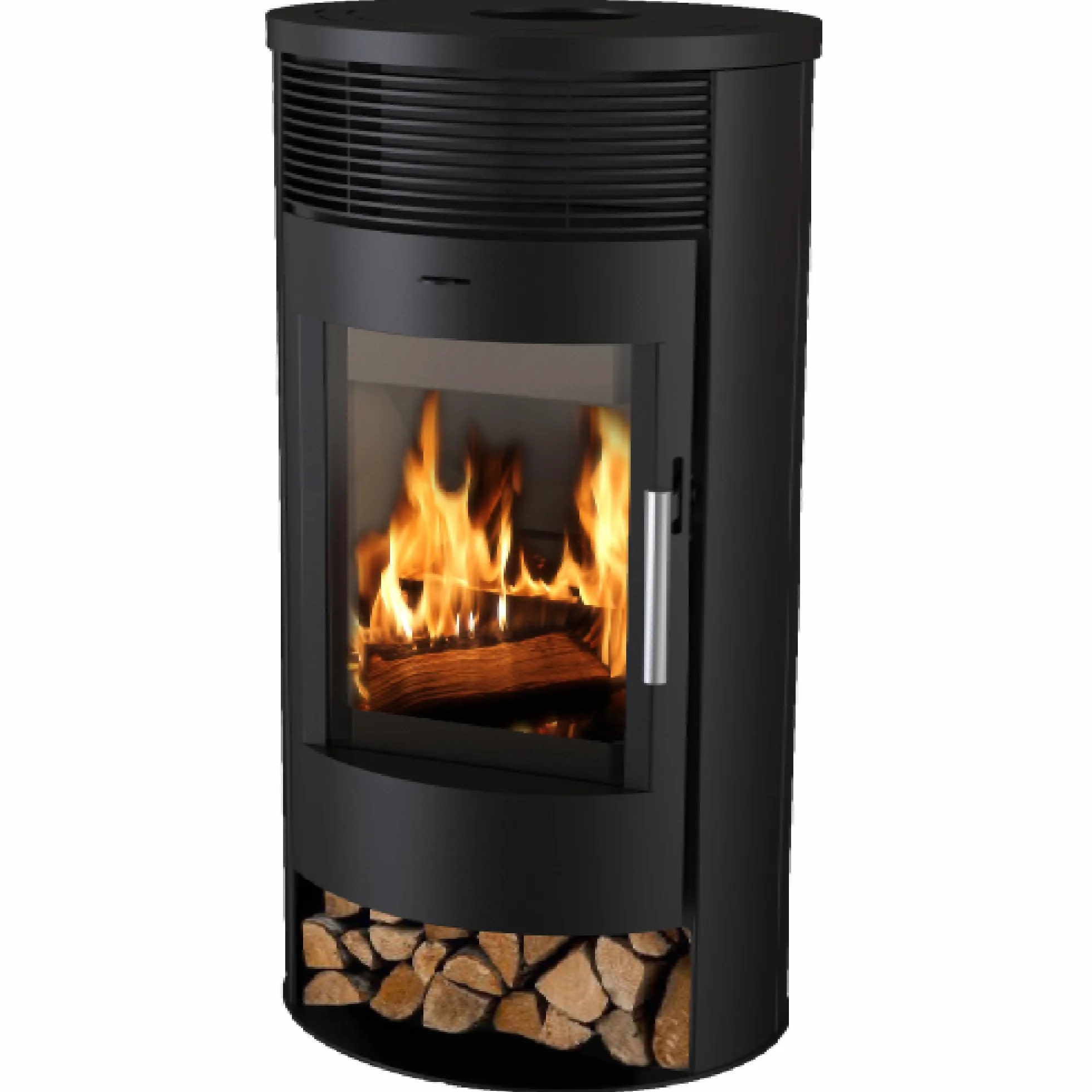 EIDER BIOMASA Poêle à bois ELIDE VENTILÉ VISION FEU 7,79 kW 102 x 49 x 56 cm Fonte