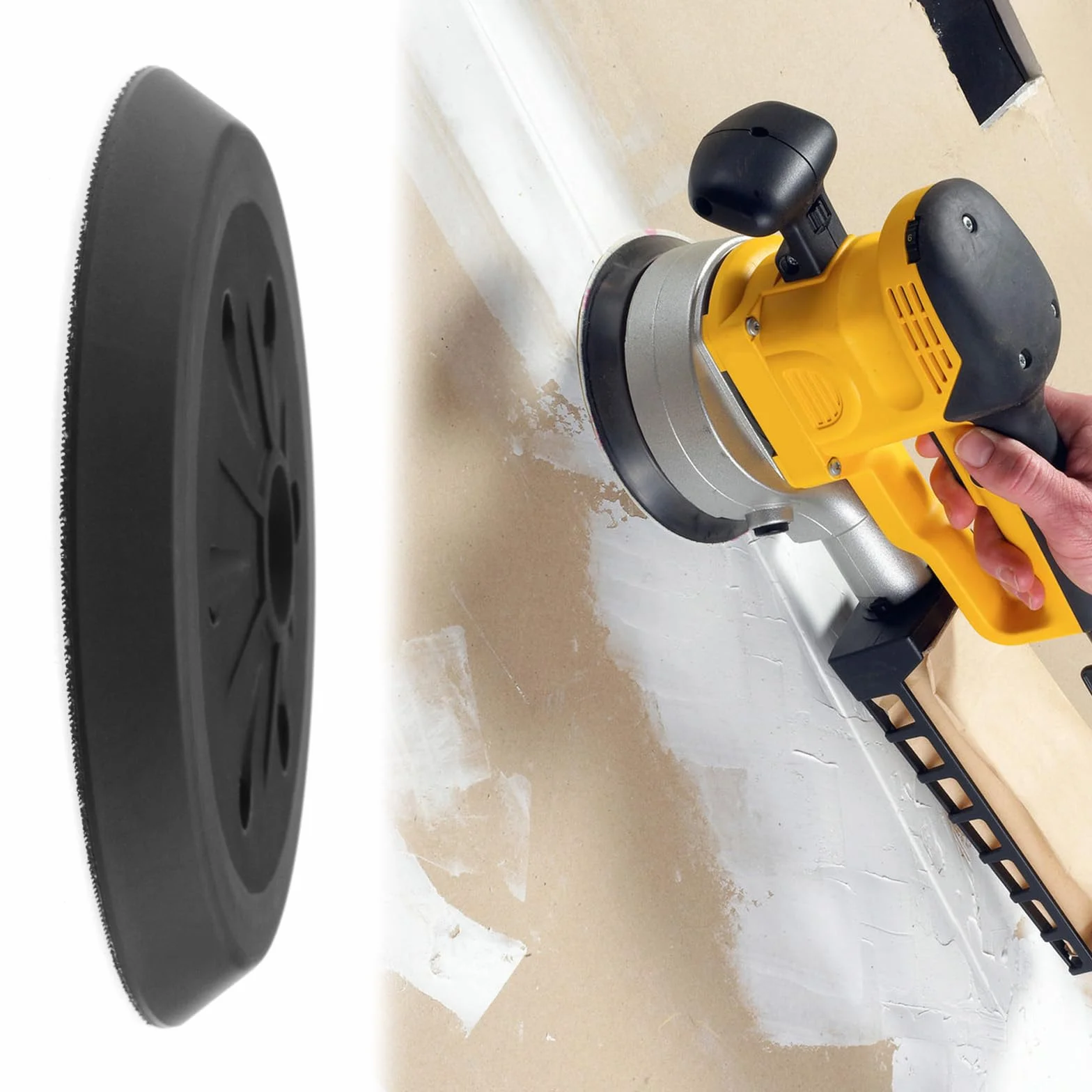 Crochet et Boucle Support Pad 150mm 6 trous Compatible avec Ponceuse DeWalt D26410 Metabo SX E 425 XL SX E 450 Duo SXE 450 TurboTec