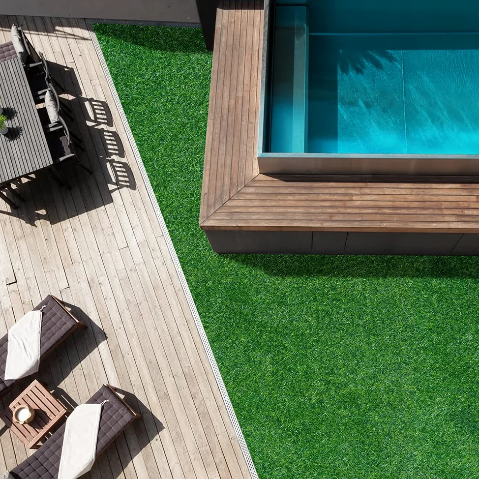 OLIVO.shop Gazon synthétique pour extérieur, rouleau de gazon artificiel pour jardin, terrasse, balcons, gazon synthétique d’épaisseur 40 mm, LUXURY SOFT GRASS GREEN (1x10 m)