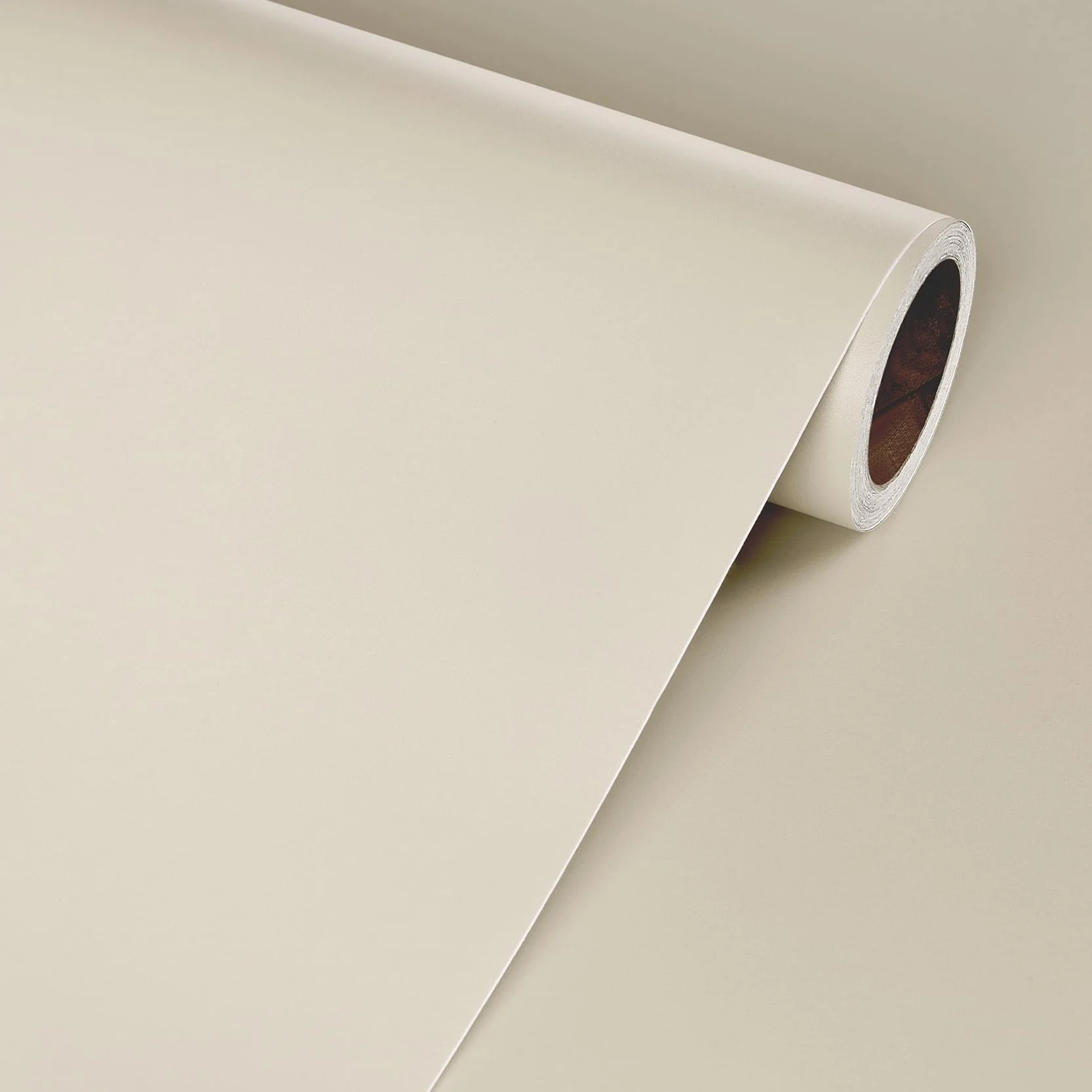 Livelynine Papier Adhésif pour Meuble Beige Mat Vinyle 40cm x 2m Imperméable Rouleau Décoratif