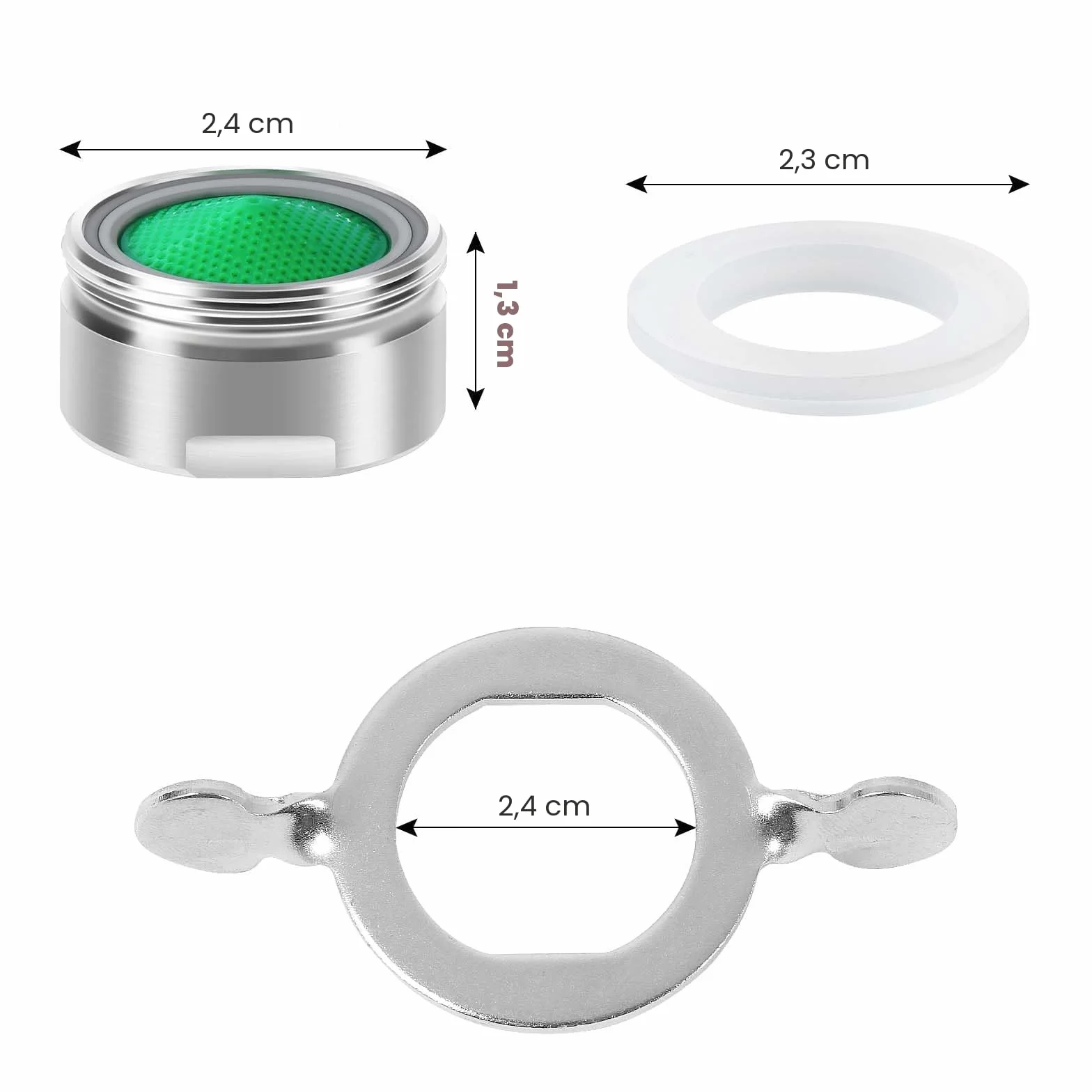 Vinabo Mousseur Robinet M24 Acier Inoxydable Aérateur Brise Jet Cuisine Salle de Bain Argent
