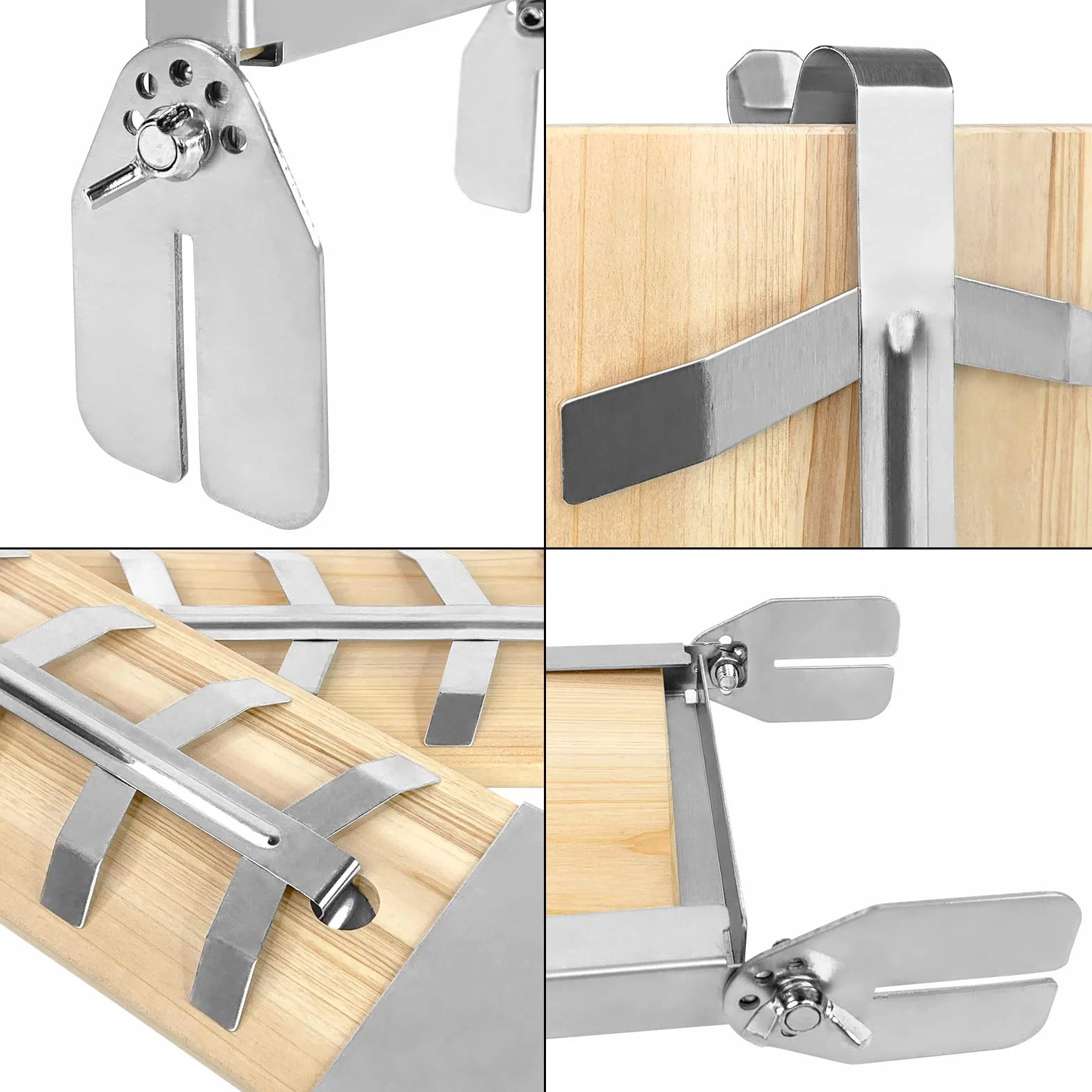 Planche à saumon flambée avec support en acier inoxydable, 4 planches de cèdre pour griller, 5 niveaux, réglables, pour brasero