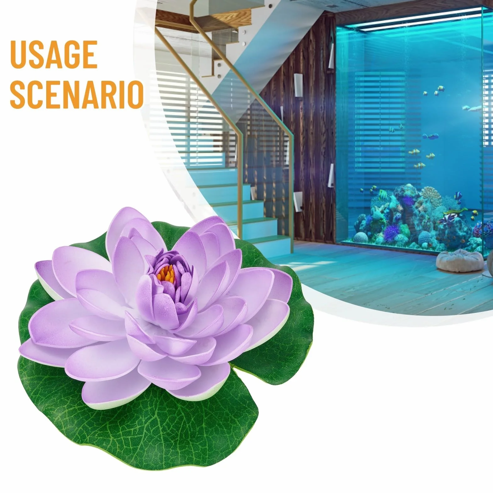 Fleur de lotus flottante artificielle de 17,8 cm - Grand nénuphar pour tampons, étang, piscine, décoration de jardin, aquarium, maison, mariage - 1 pièce - Blanc (jaune)