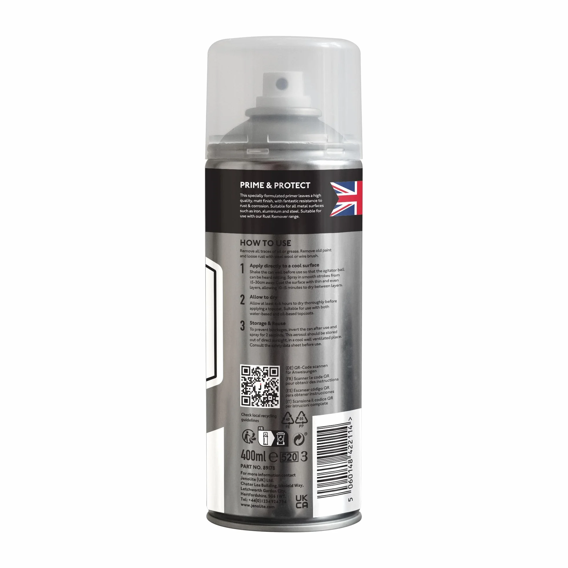 JENOLITE Apprêt Antirouille Blanc 400ml Haute Performance Protection Contre la Rouille