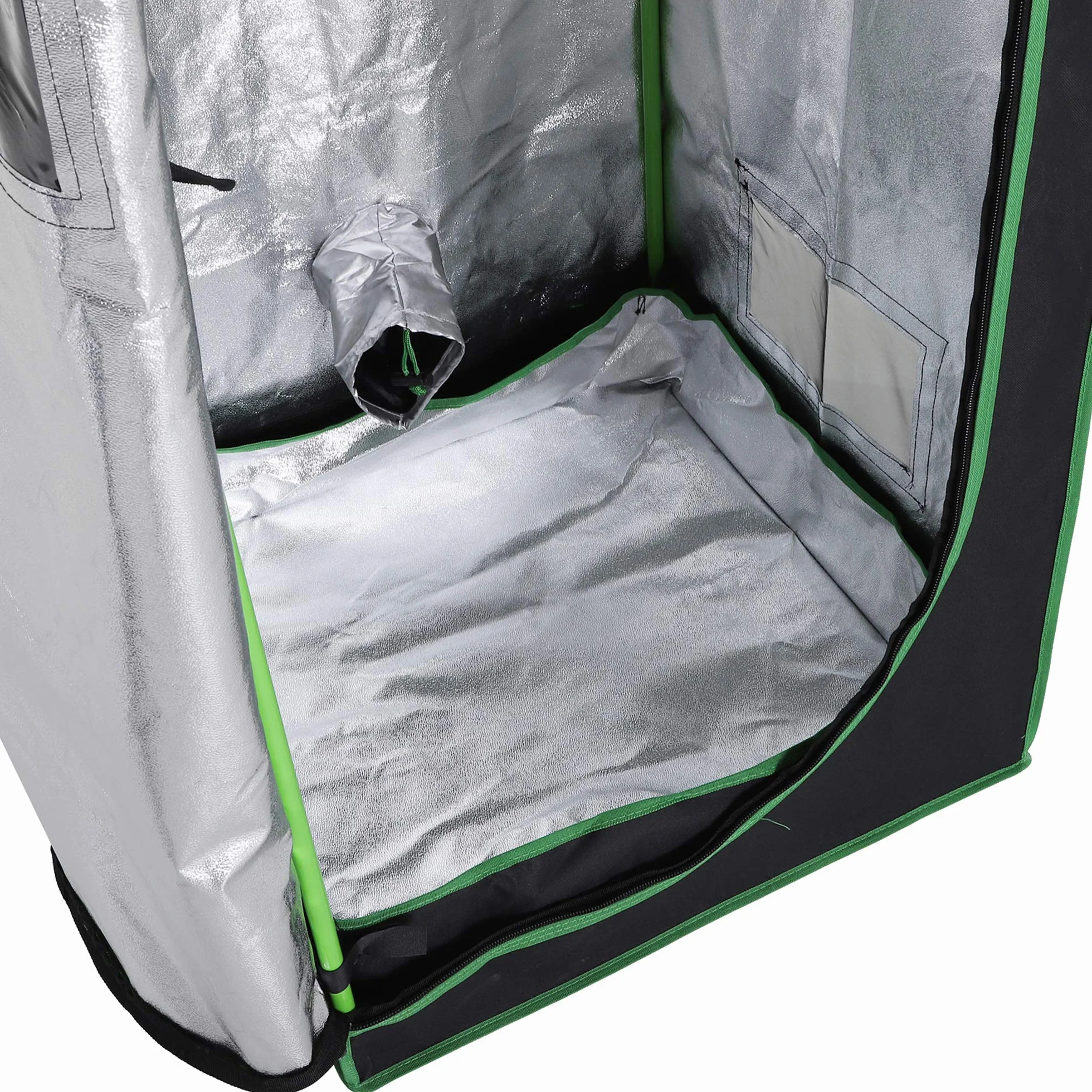 Outsunny Serre Hydroponique Oxford 600D 60x60x140 cm Noir avec 3 Prises d'Air Réglables