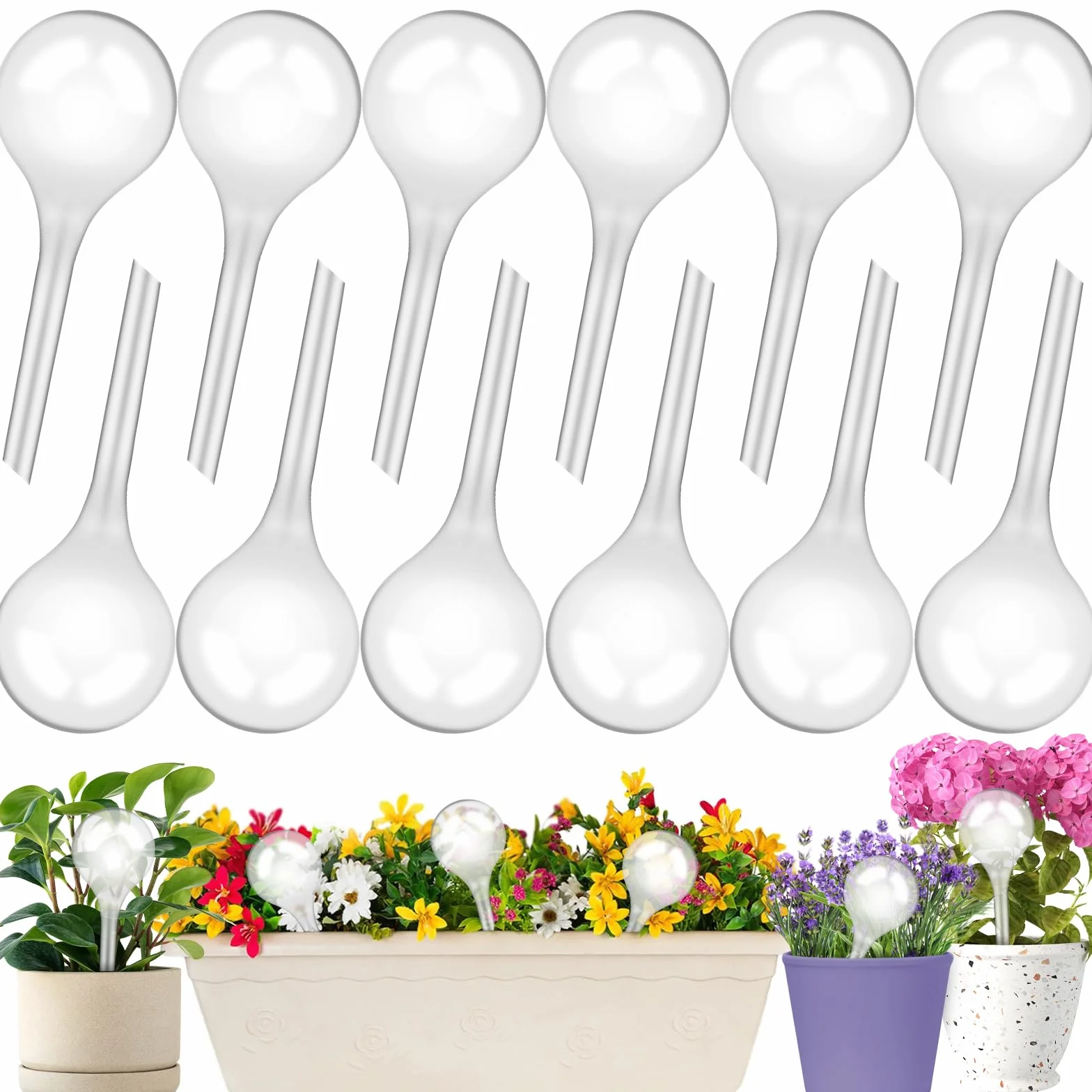 12 Pièces Boules d'Irrigation pour Plantes,Plante Arrosage Goutte à Goutte Automatique,Transparent Distributeur Eau Plante, Système Bulbes D'Arrosage pour Plantes D'Intérieur et D'Extérieur