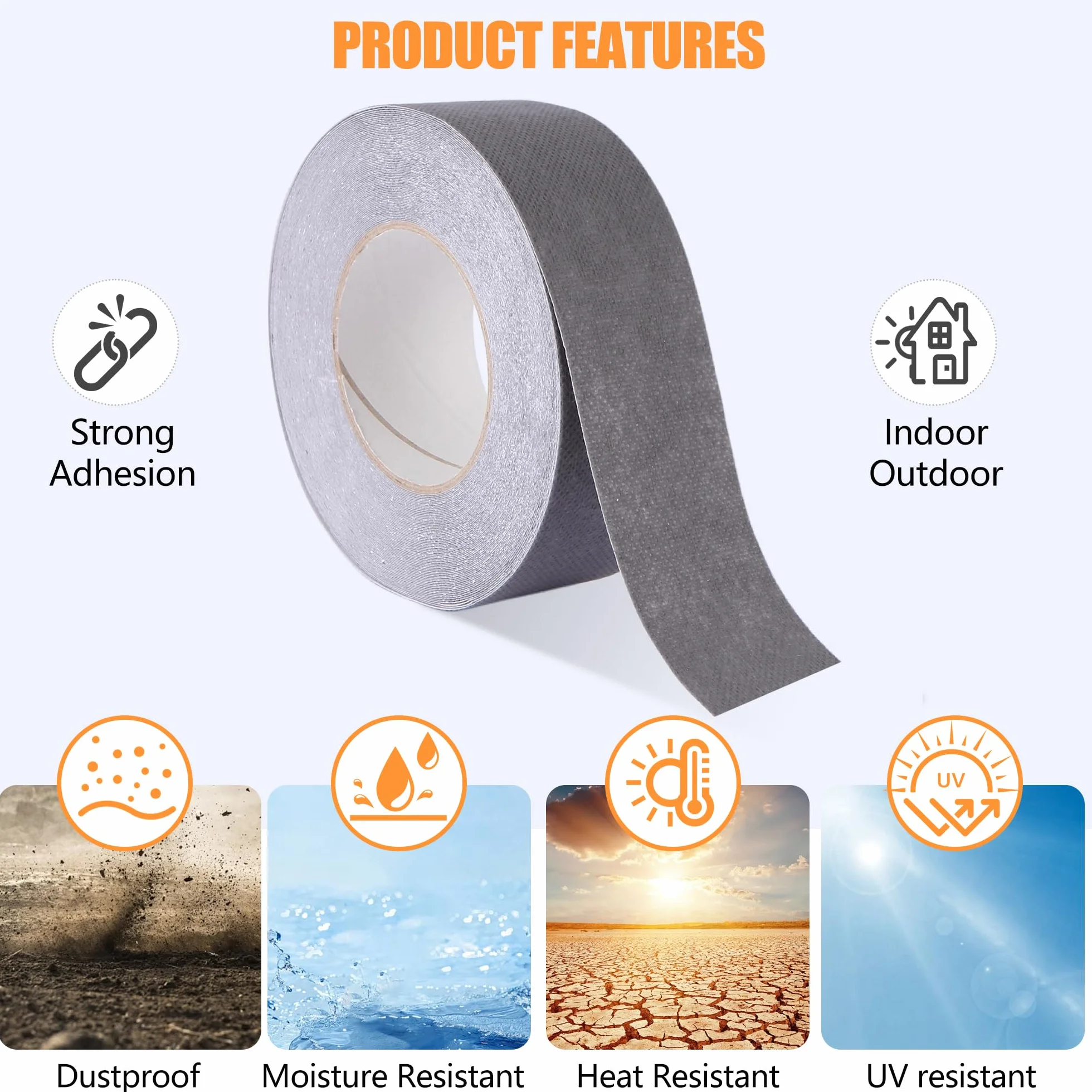 Ruban Anti-Poussière Plaque Polycarbonate Gris 5cm x 25m, Joint Bande pour Serre Jardin