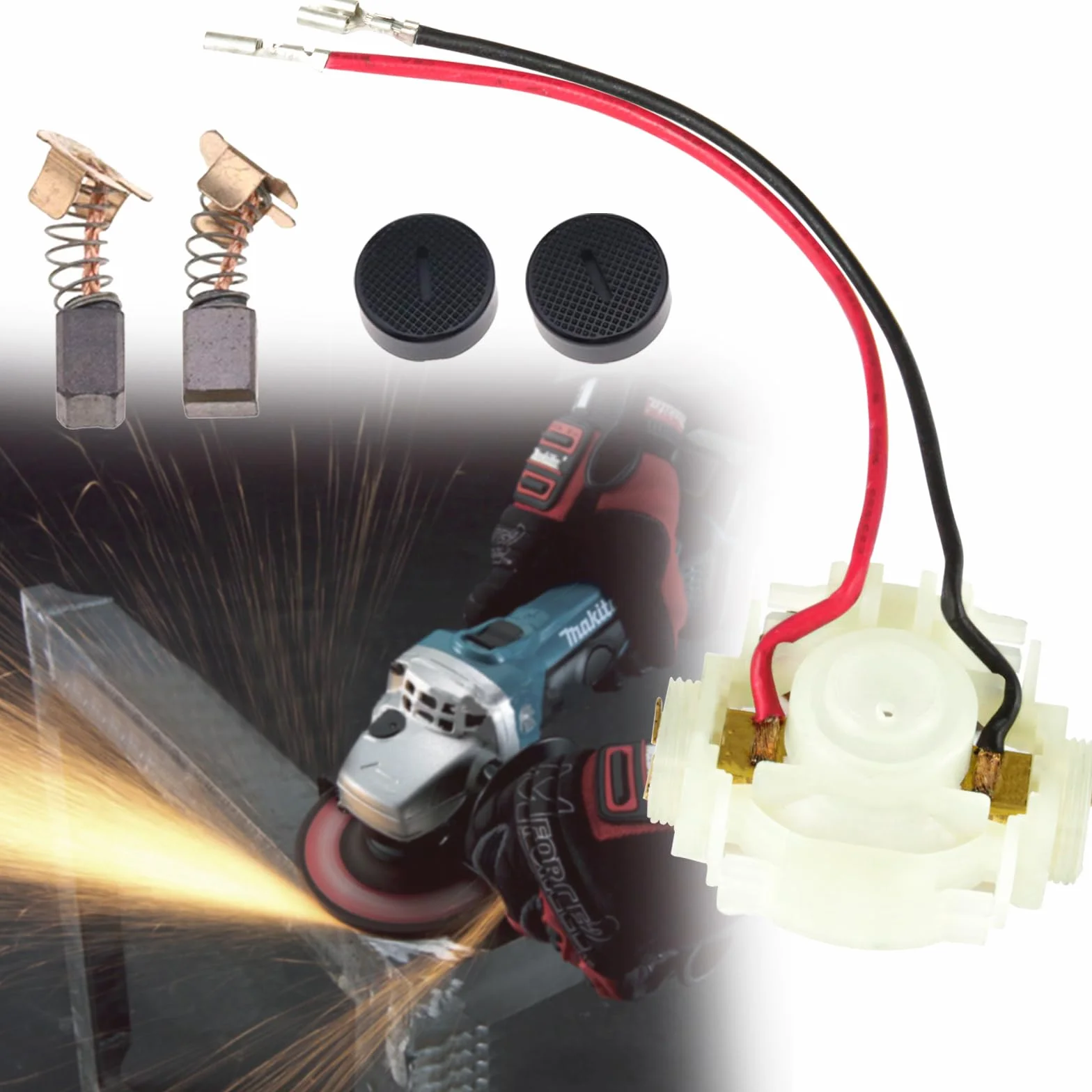 VIPMOON Balai de Charbon CB430 pour Meuleuse Makita DGA452 BGA452 BGA450 BGA402 GA400 GA400D