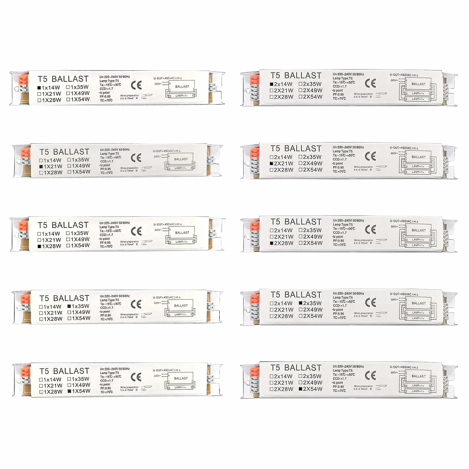 Ballast Électronique Quicktronic Haute Efficacité 220-240V T5 Large Tension Lampe Fluorescente