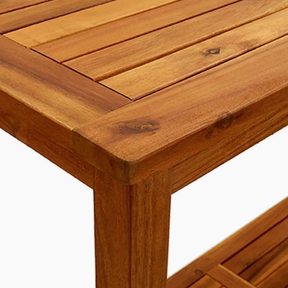 vidaXL Bois d'Acacia Solide Table Console de Jardin Table d'Appoint Table de Patio Meuble de Terrasse Table d'Extérieur 110x40x75 cm