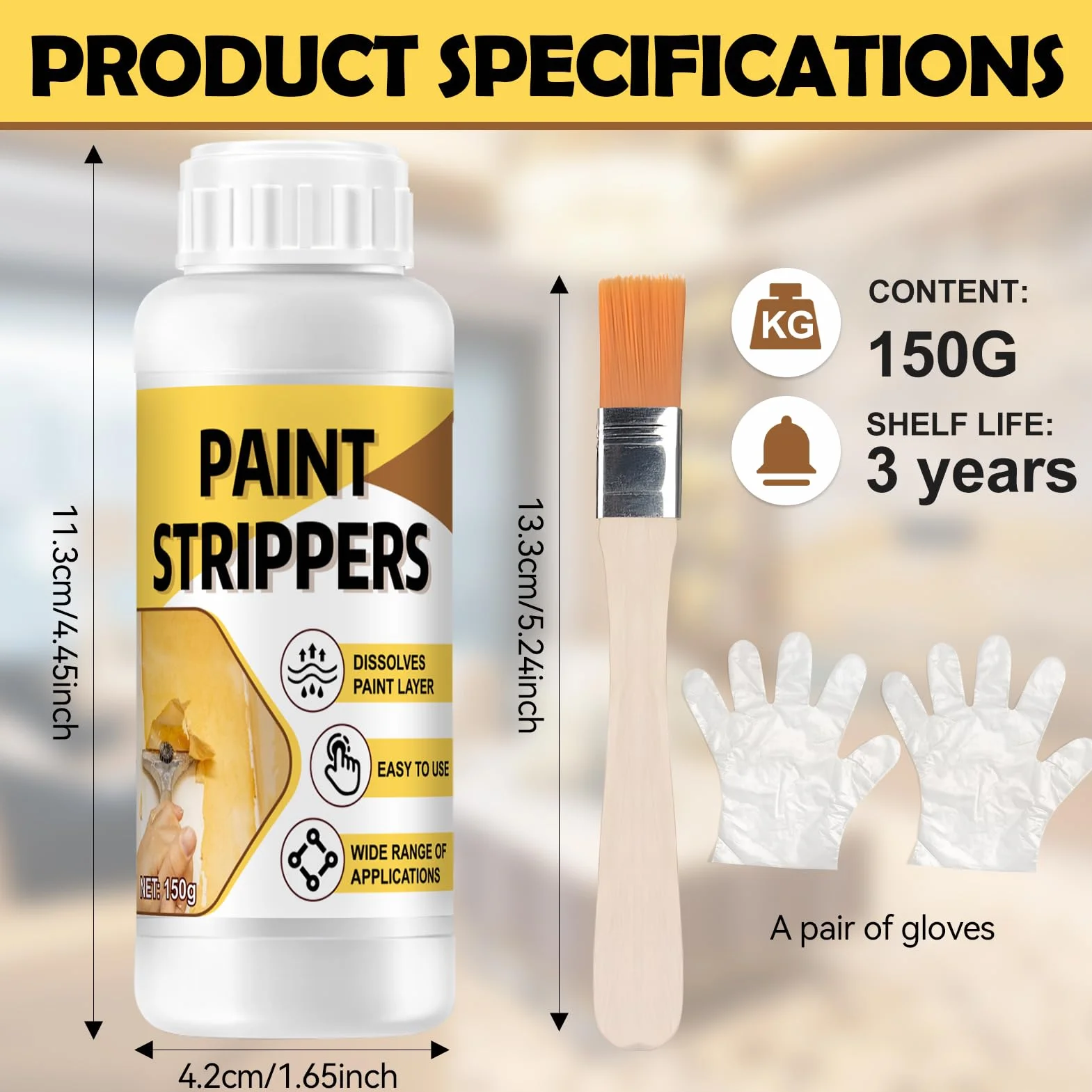 Décapant Peinture 150g, Décapant Peinture Bois Métal Puissant