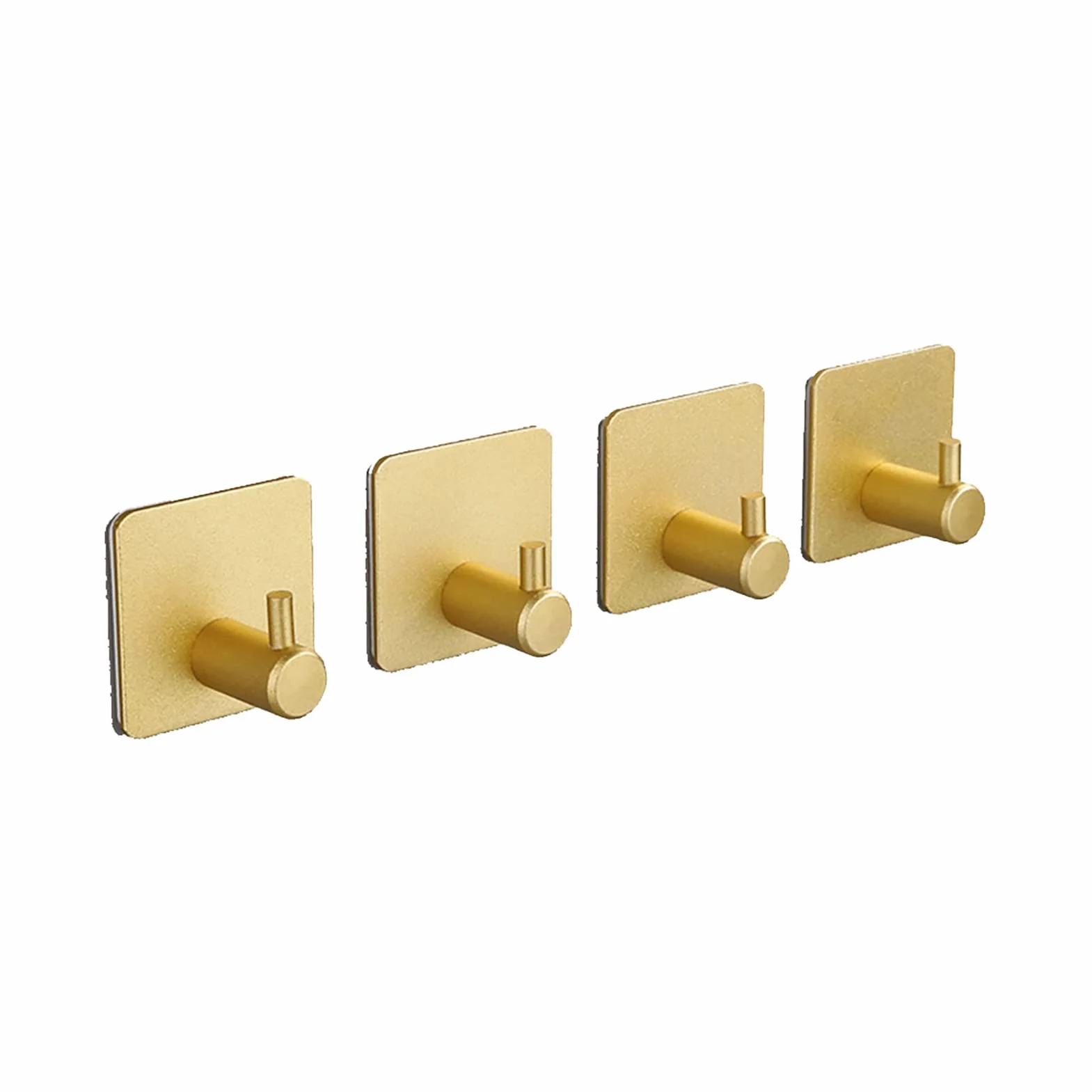 Crochets Auto-Adhésifs Solides pour Manteaux Lot de 4 Ventouse Doré