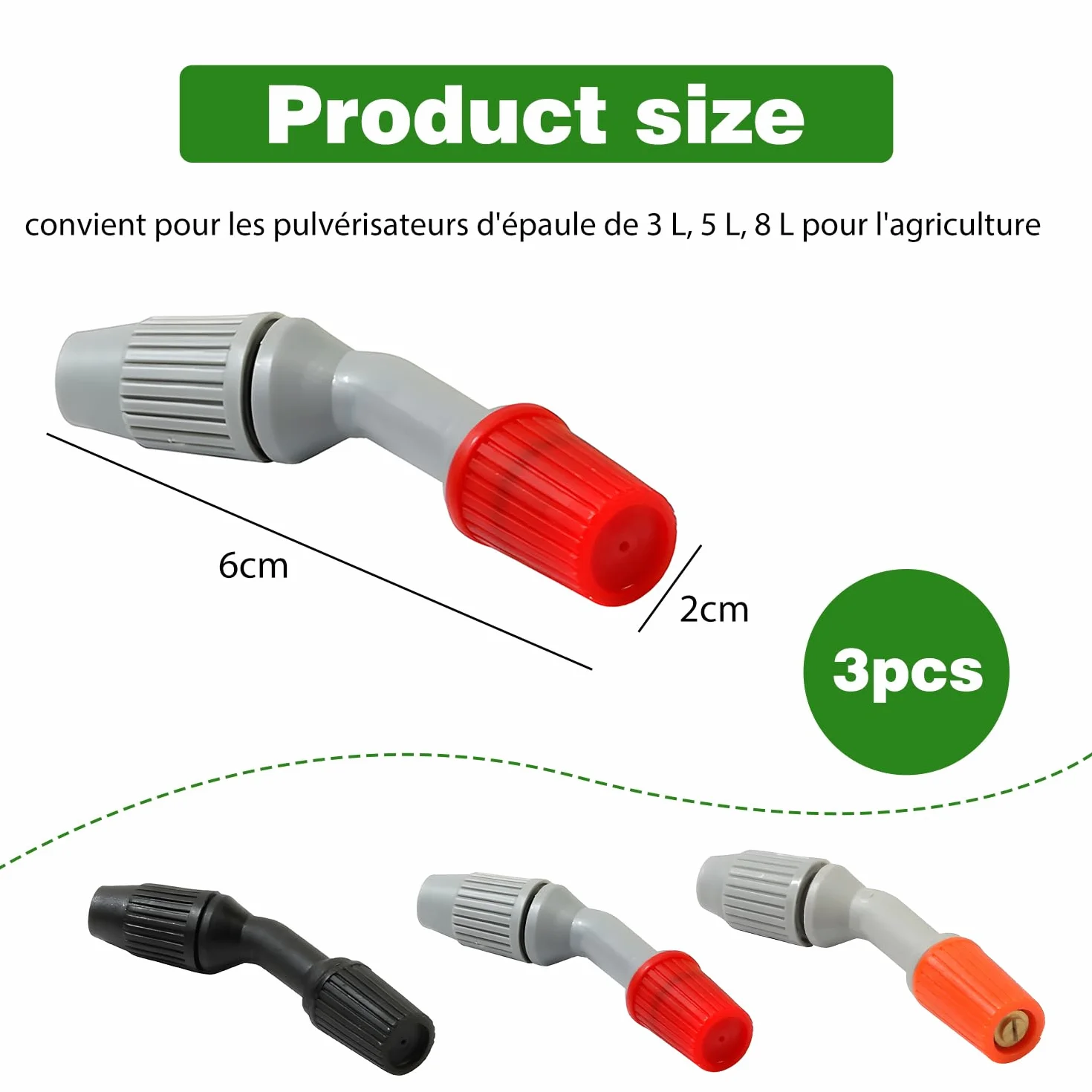 3 Plastique buses de pulvérisation, accessoires de pulvérisation d'irrigation de jardin,Accessoires De Remplacement De Pulvérisateur, pour l'arrosage et le nettoyage
