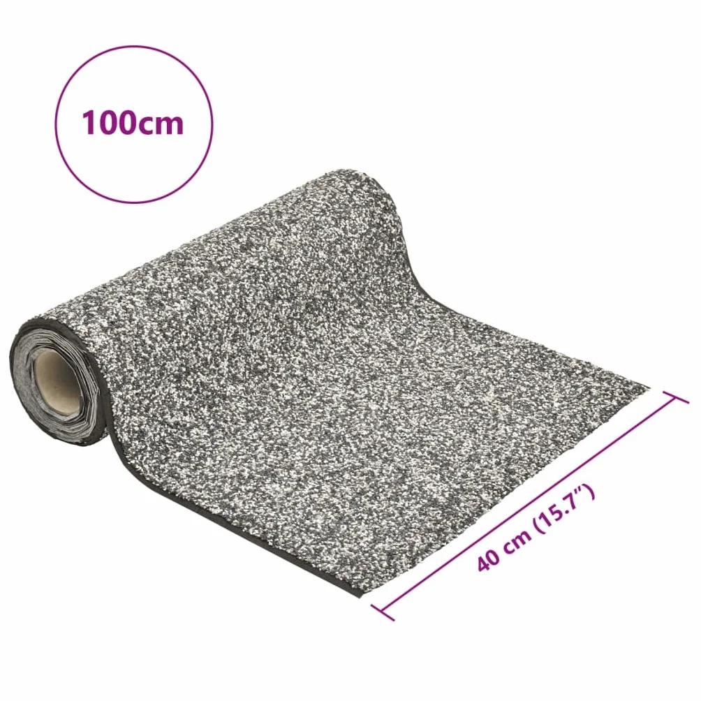 Tomostar Revêtement de Pierre Bâche de Bassin Tapis Gravillonnée Gris 100x40 cm