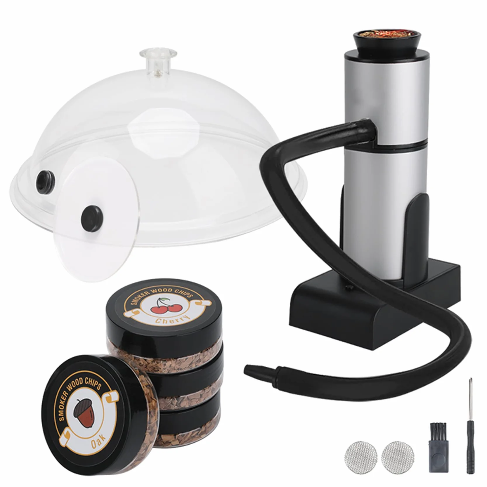 Fumoir à Aliments en Bois Portable avec Copeaux de Bois pour Viande, Saumon, Fromage, Barbecue