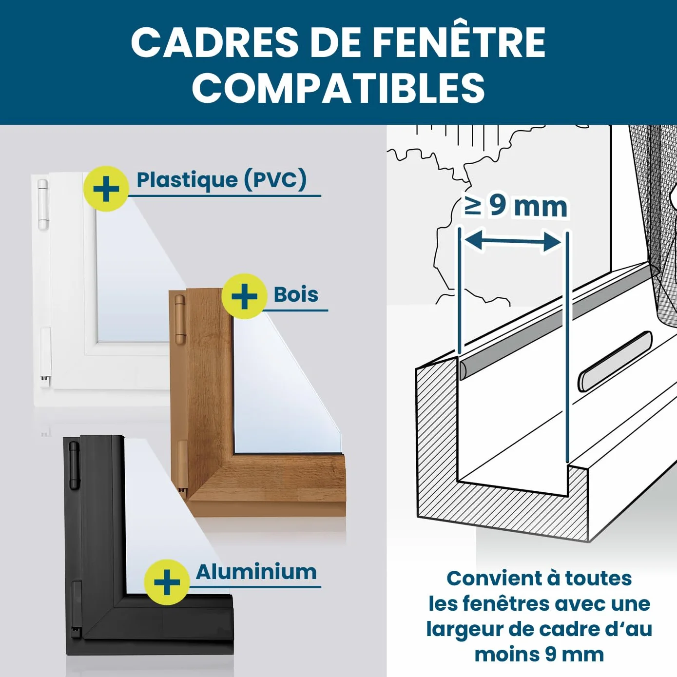 Hoberg Moustiquaire de fenêtre Fixation magnétique 150 x 130 cm découpable Noir