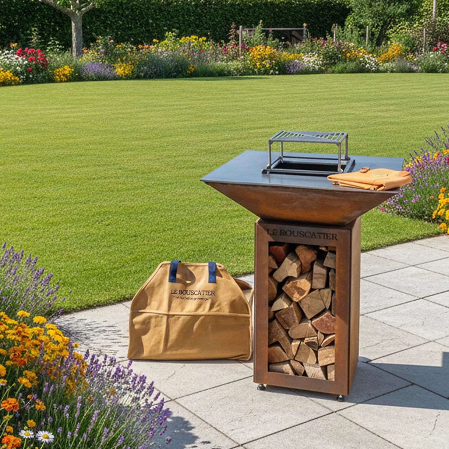Sac de transport bois de chauffage 60x46x26cm 50L Panier multi usage extra large pour poêle cheminée brasero