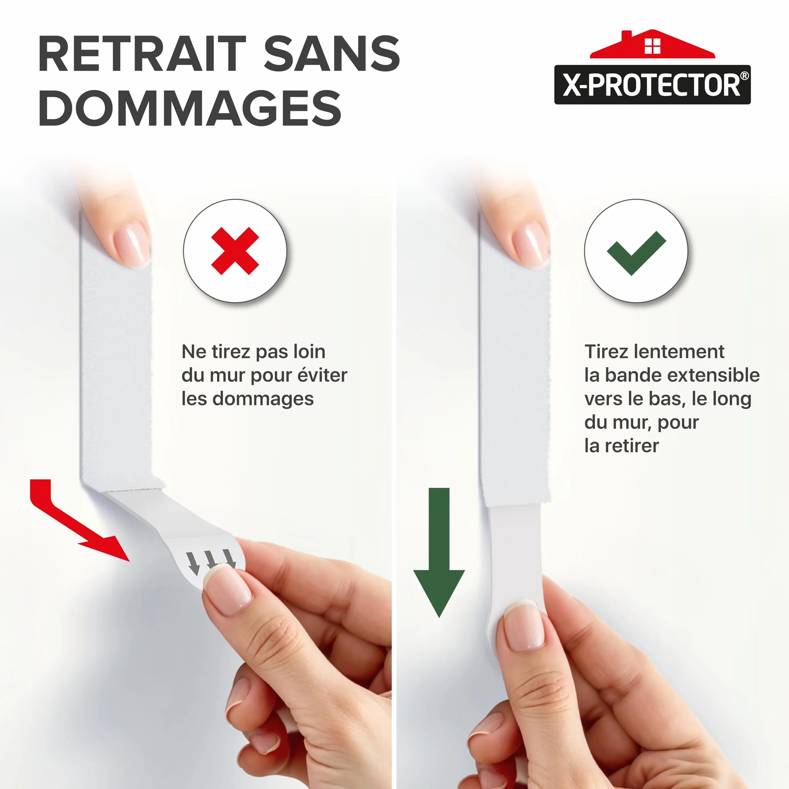X-Protector Languettes Accroche Tableau 28 paires Sans Percage Adhésif jusqu'à 9 kg Taille M+L