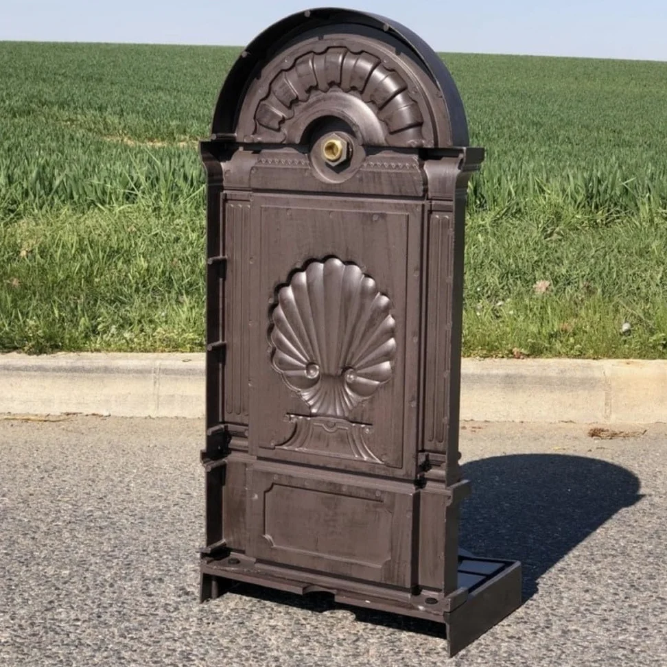 Fontaine de Jardin extérieur en Fonte Aluminium Marron 42 x 32 x 84cm