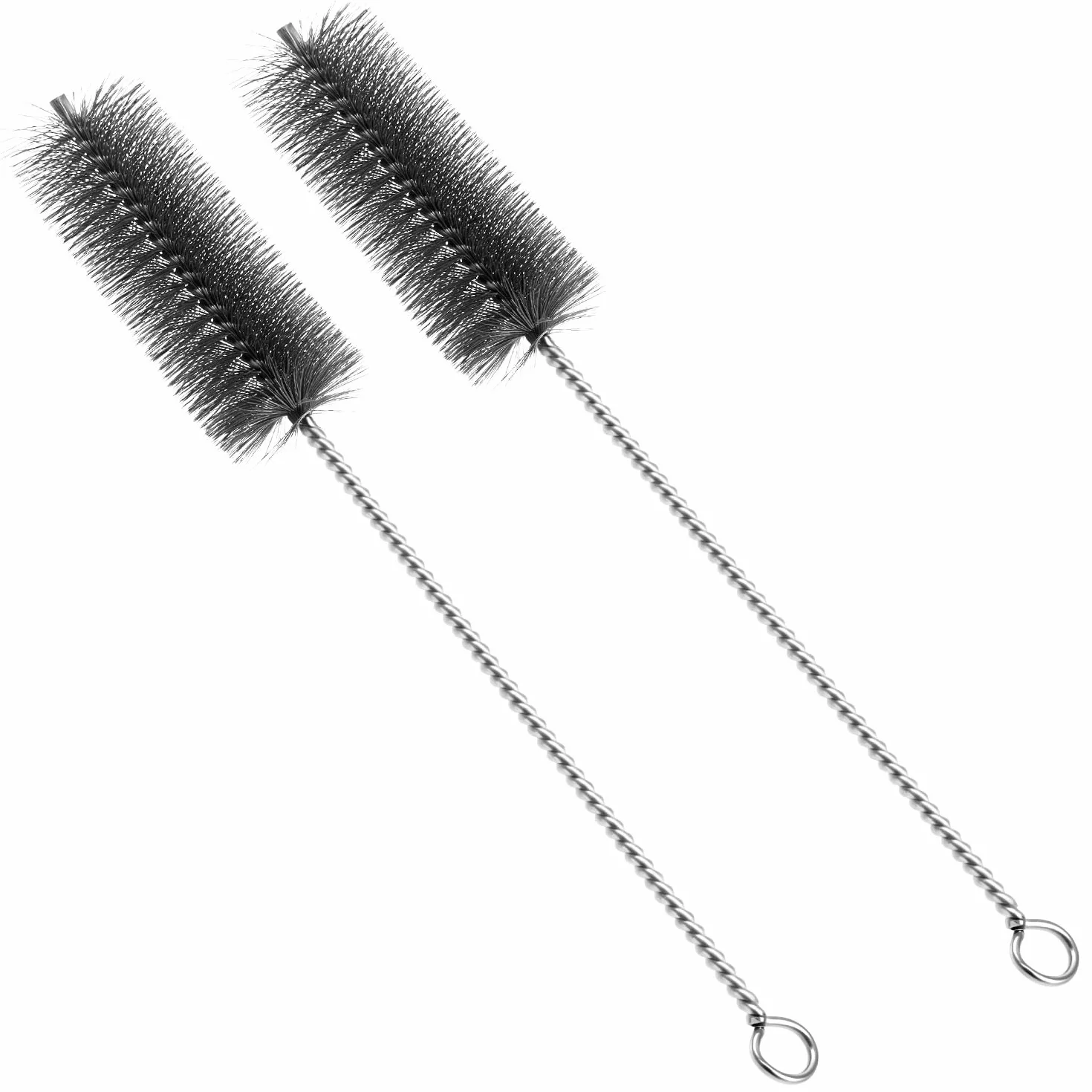 Lot de 2 Brosses pour Tuyau de Poêle Ø 40mm x 30cm – Goupillon de Ramonage Fil d'acier Cheminée Poêle à Granulés