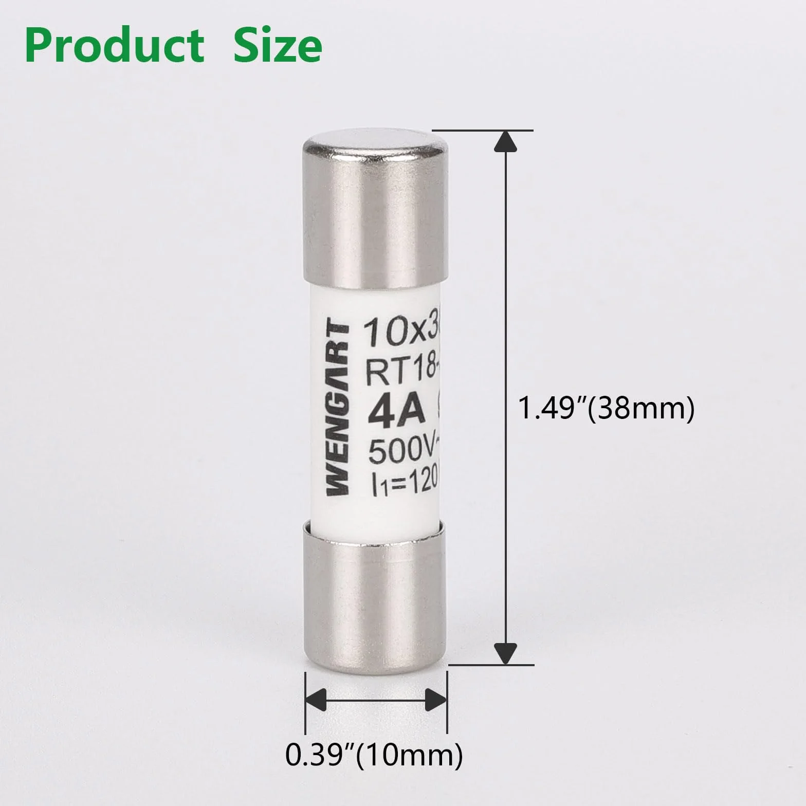 Wengart Lot de 10 fusibles cylindriques RT18-32 (RO15) 10x38 mm AC500V 4A 120 kA