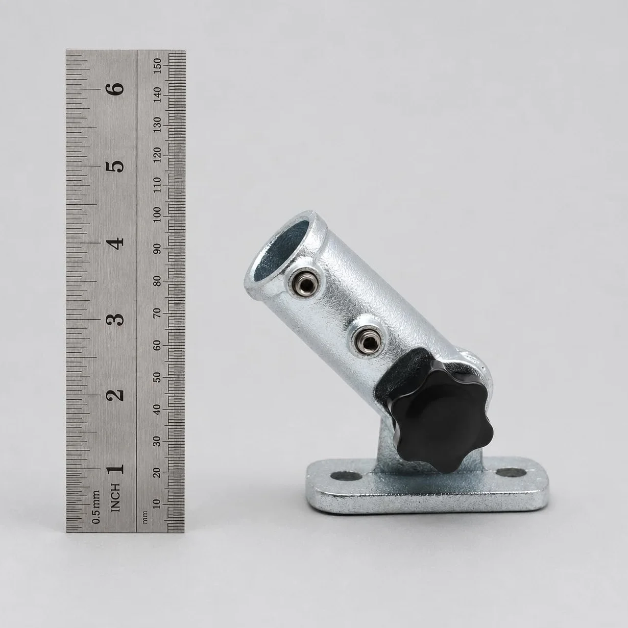 Murale tube fonte réglable, support tuyau galvanisé 25mm, pied ajustable 180° plomberie industrielle