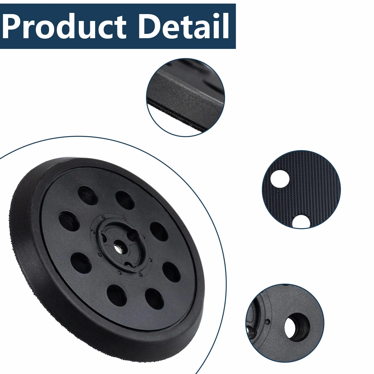 BOSCH Plateau de ponçage 125 mm 8 trous compatible PEX 12 PEX 125 AE auto-agrippant résistant chaleur 80 °C