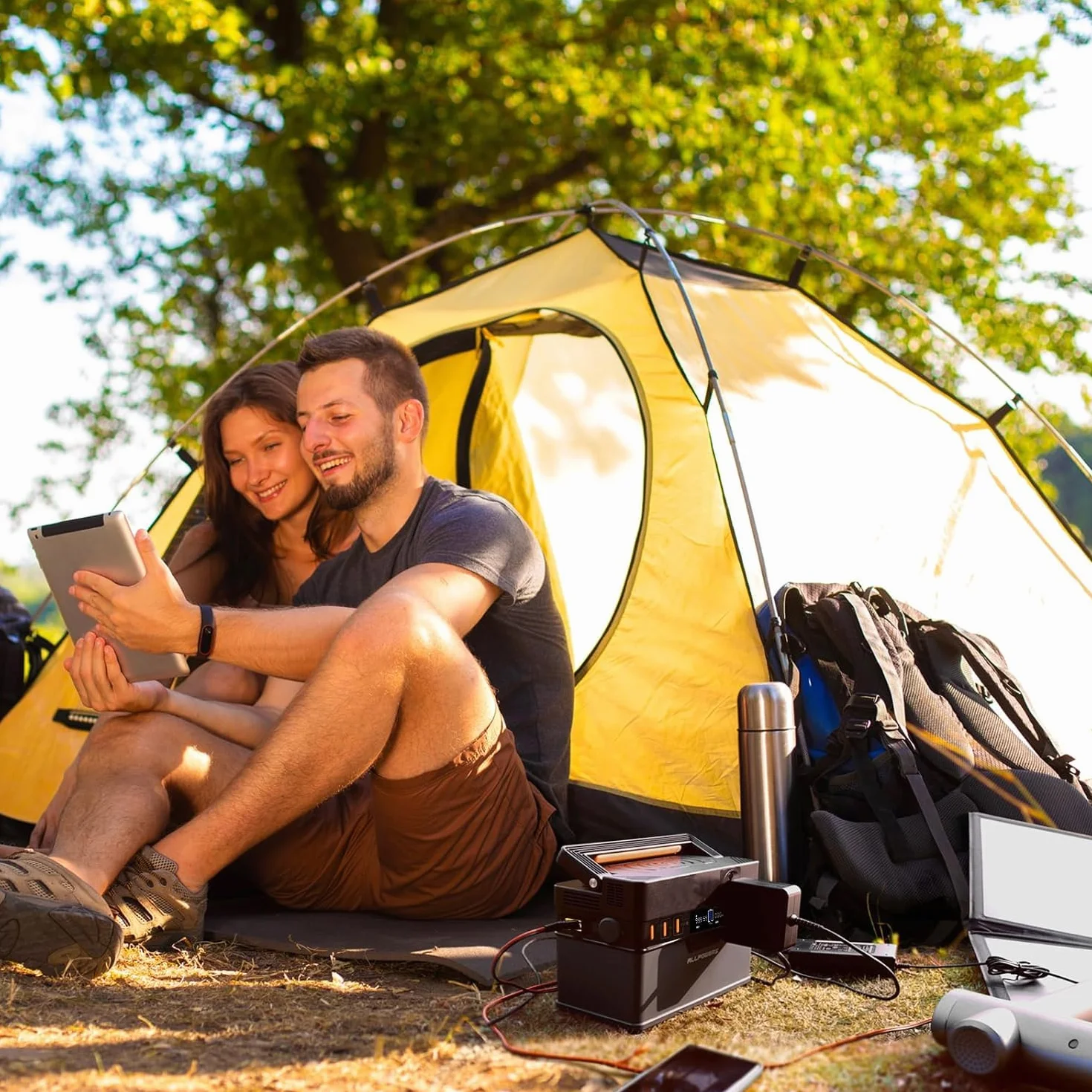 ALLPOWERS S300 Station électrique portable 288Wh avec sortie CA 300W et USB-C 100W, fonction UPS ultra-silencieuse 30 dB, générateur solaire à charge rapide 1 heure pour camping, voyage, urgence