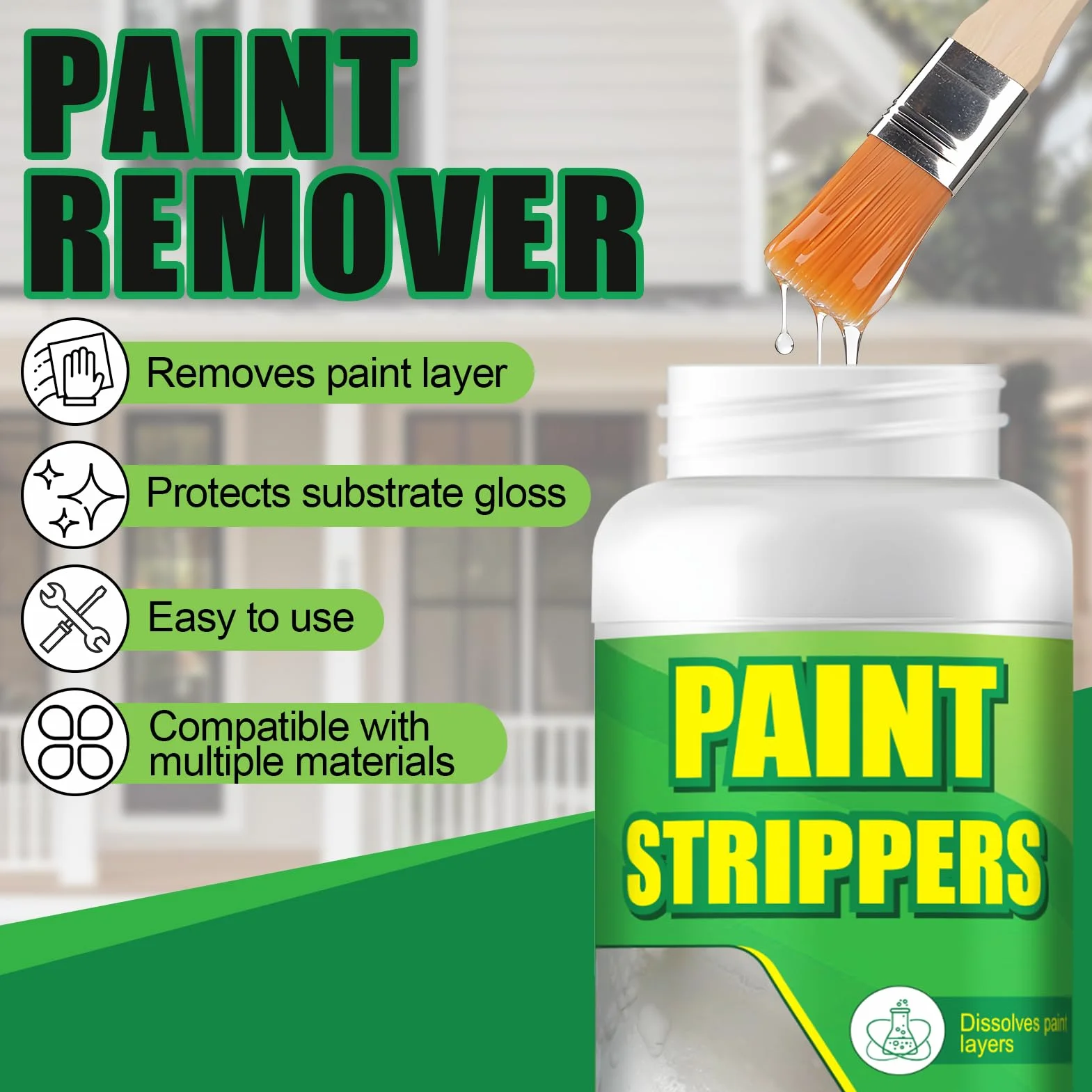 Décapant Peinture 150g Bois & Métal, élimine Revêtements Tenaces