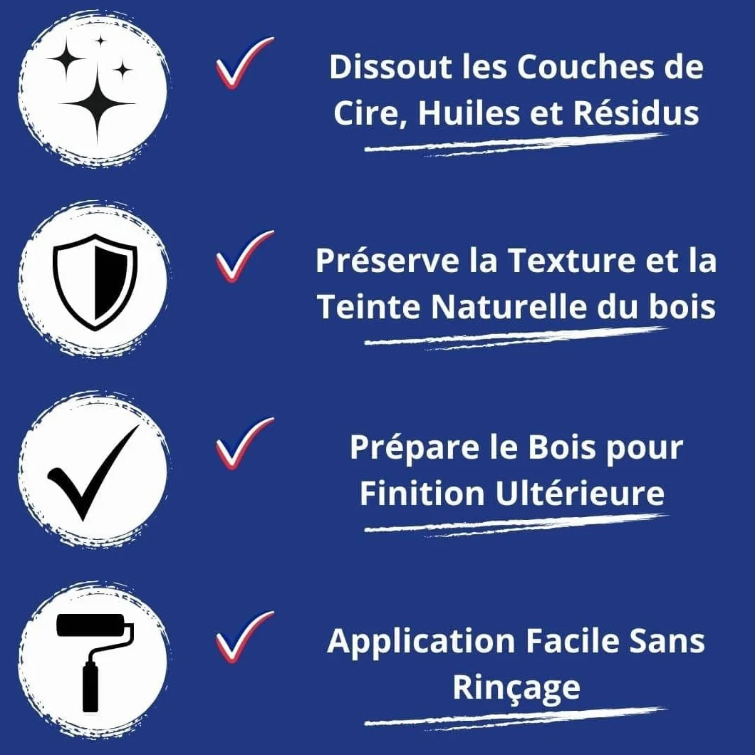 Codeve Bois 1L Décapant Intérieur Cire Huile Graisse Sans Noircir