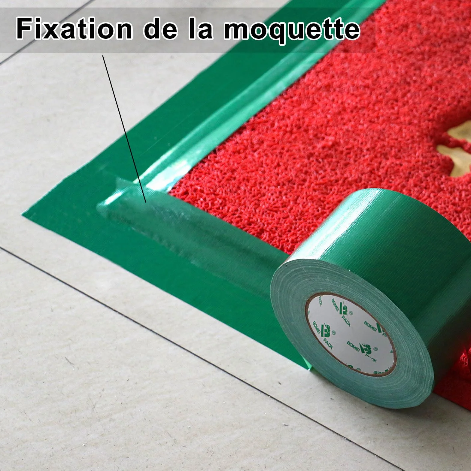 BOMEI PACK Ruban Adhésif Toilé Heavy Duty Duct Tape 100mm x 50 m Vert