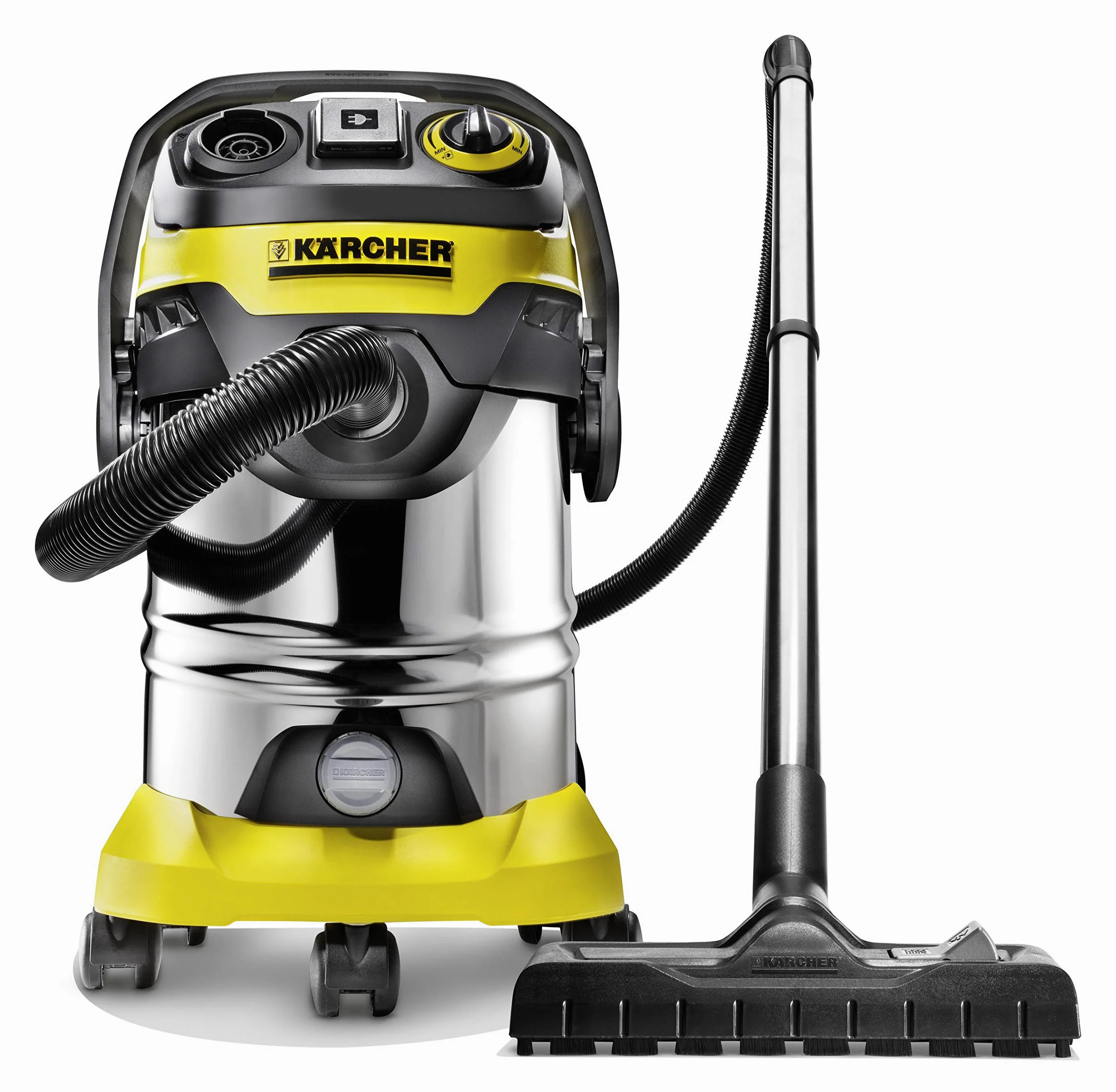 Kärcher WD 6 P Premium Aspirateur multifonction avec Prise d'asservissement/Cuve 30 L 1300 W Noir/Jaune