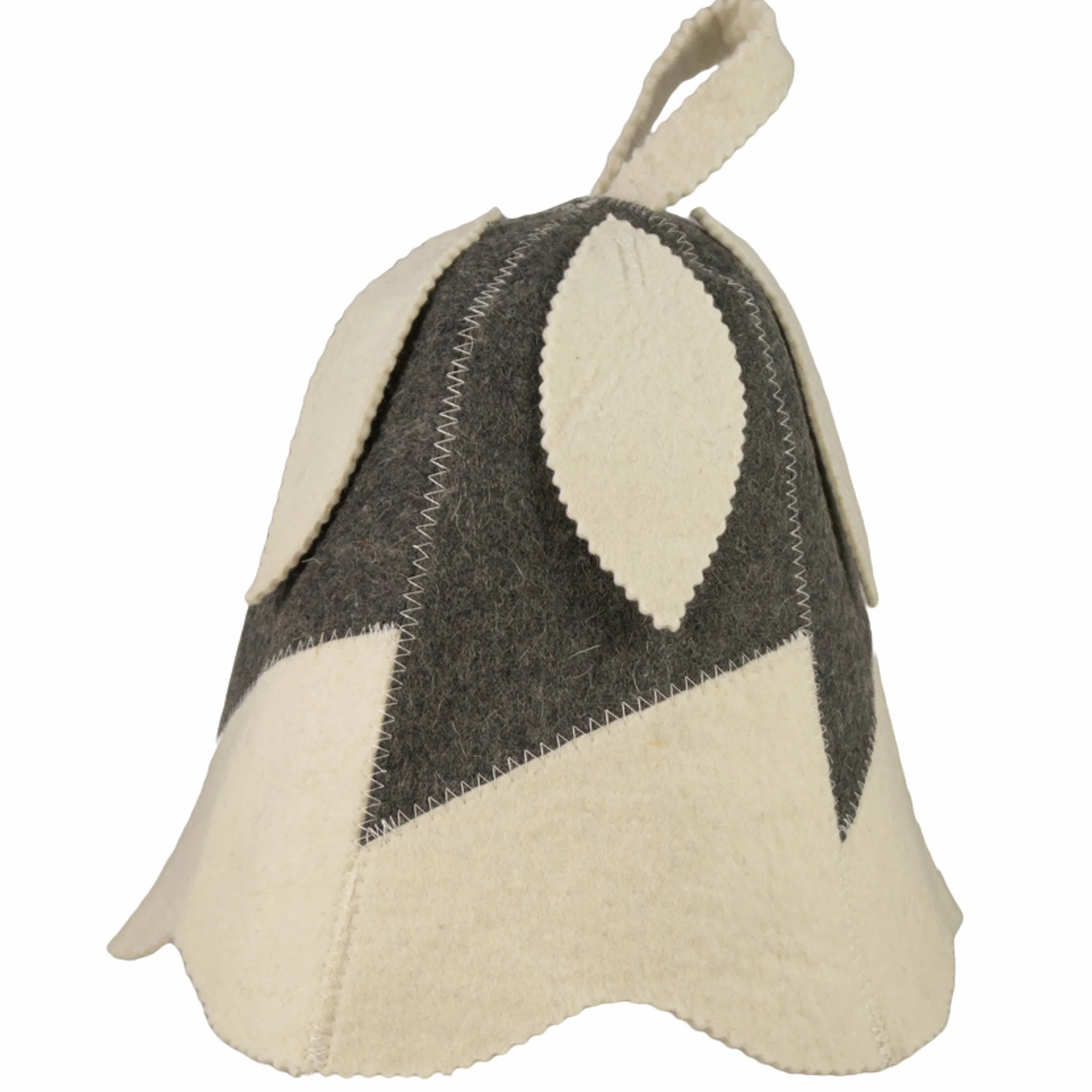 Chapeau de sauna en feutre 100% coton Motif grelots gris