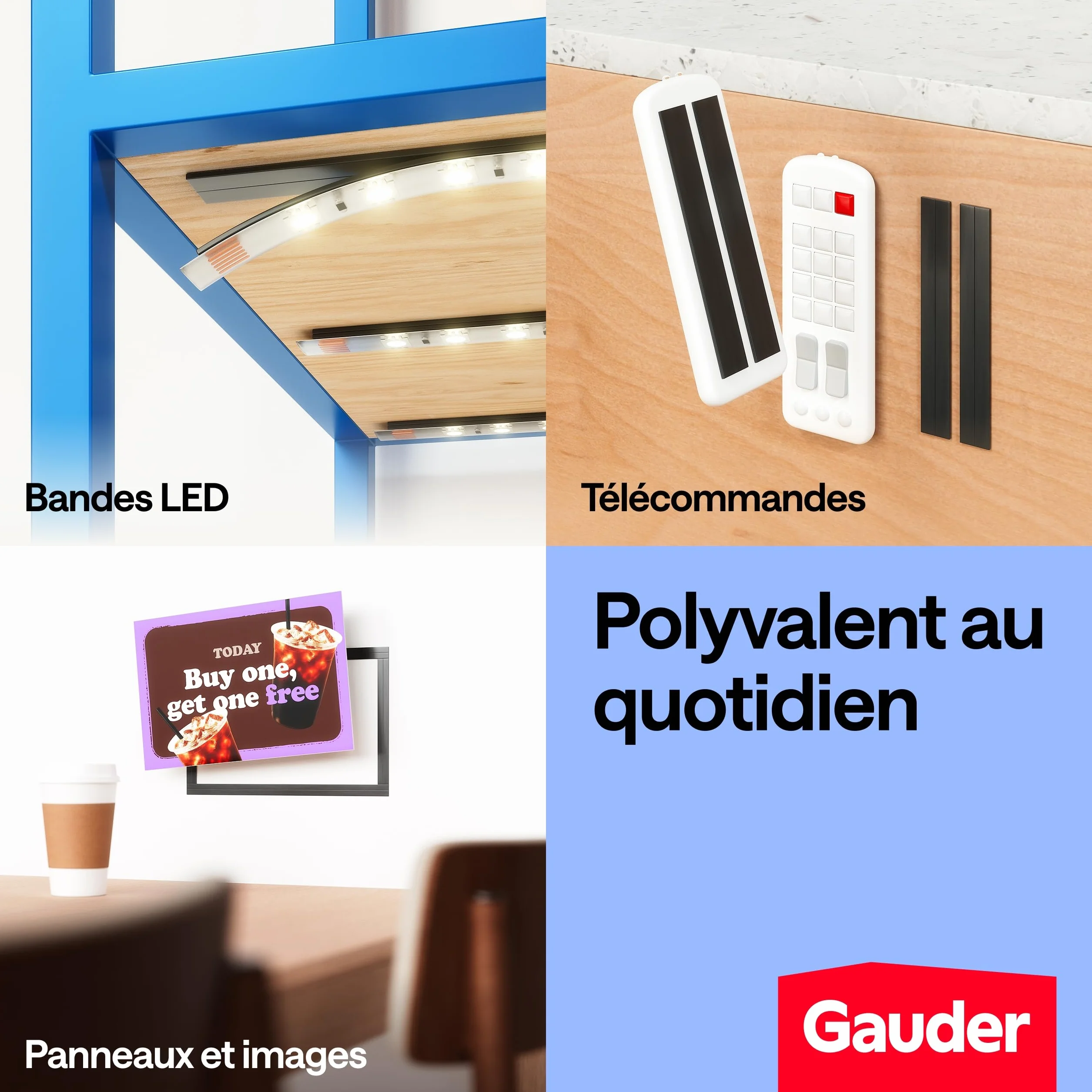 GAUDER Bande Magnétique A+B pour Moustiquaires (1+1 m) - Bandes Autocollantes Forte Attraction