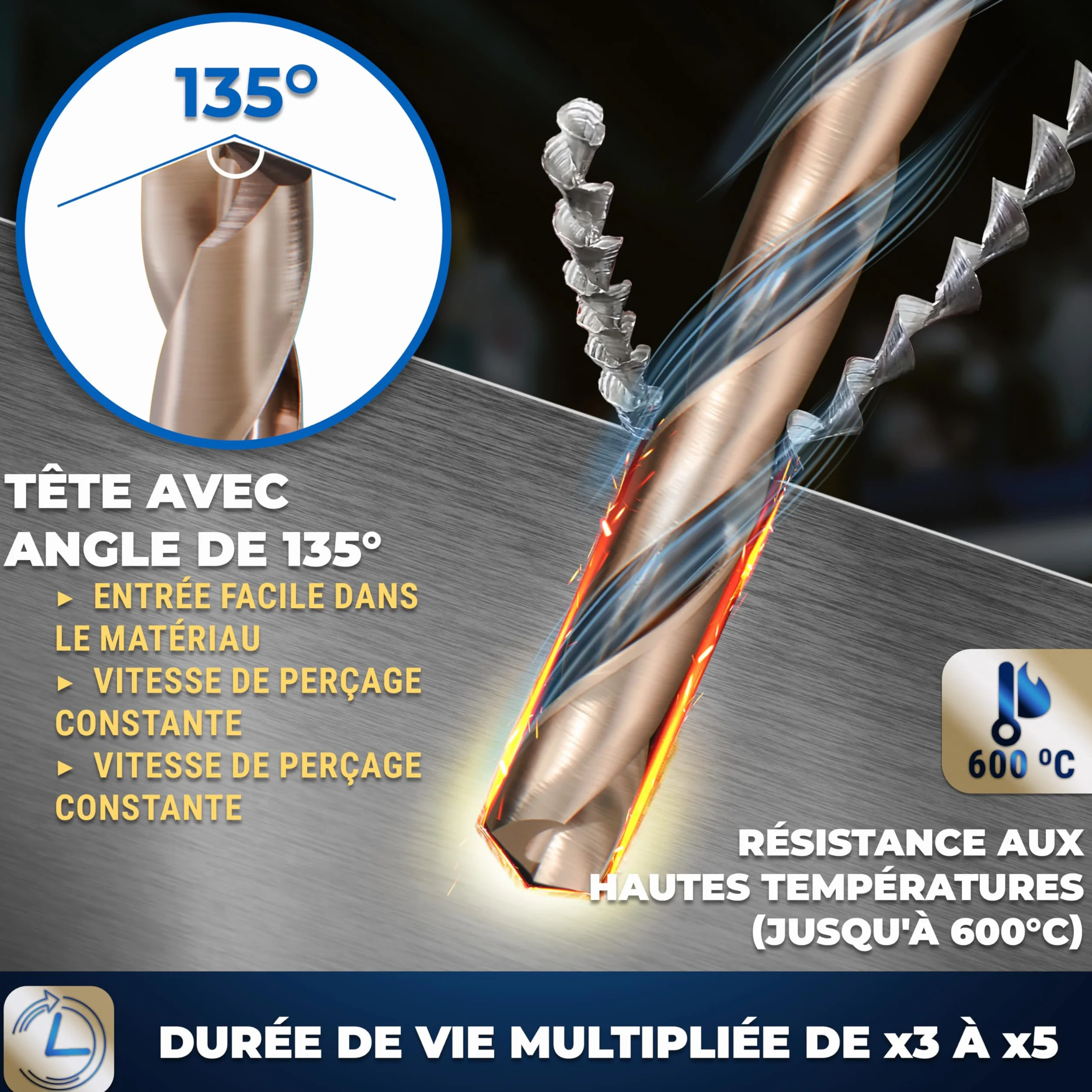 S&R Forets à Métaux HSS Cobalt 1-6,5 mm Set 13 Pièces DIN 338 Coffret Métal