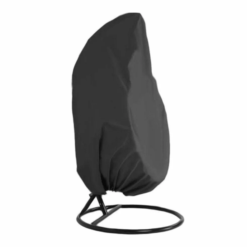 Housse de Protection pour Fauteuil Suspendu Oeufs Chaise Jardin, 210D Oxford Couverture en Imperméable Protection UV Coupe-Vent et Étanche à la Pluie,115 * 190CM, Noir (1pcs)