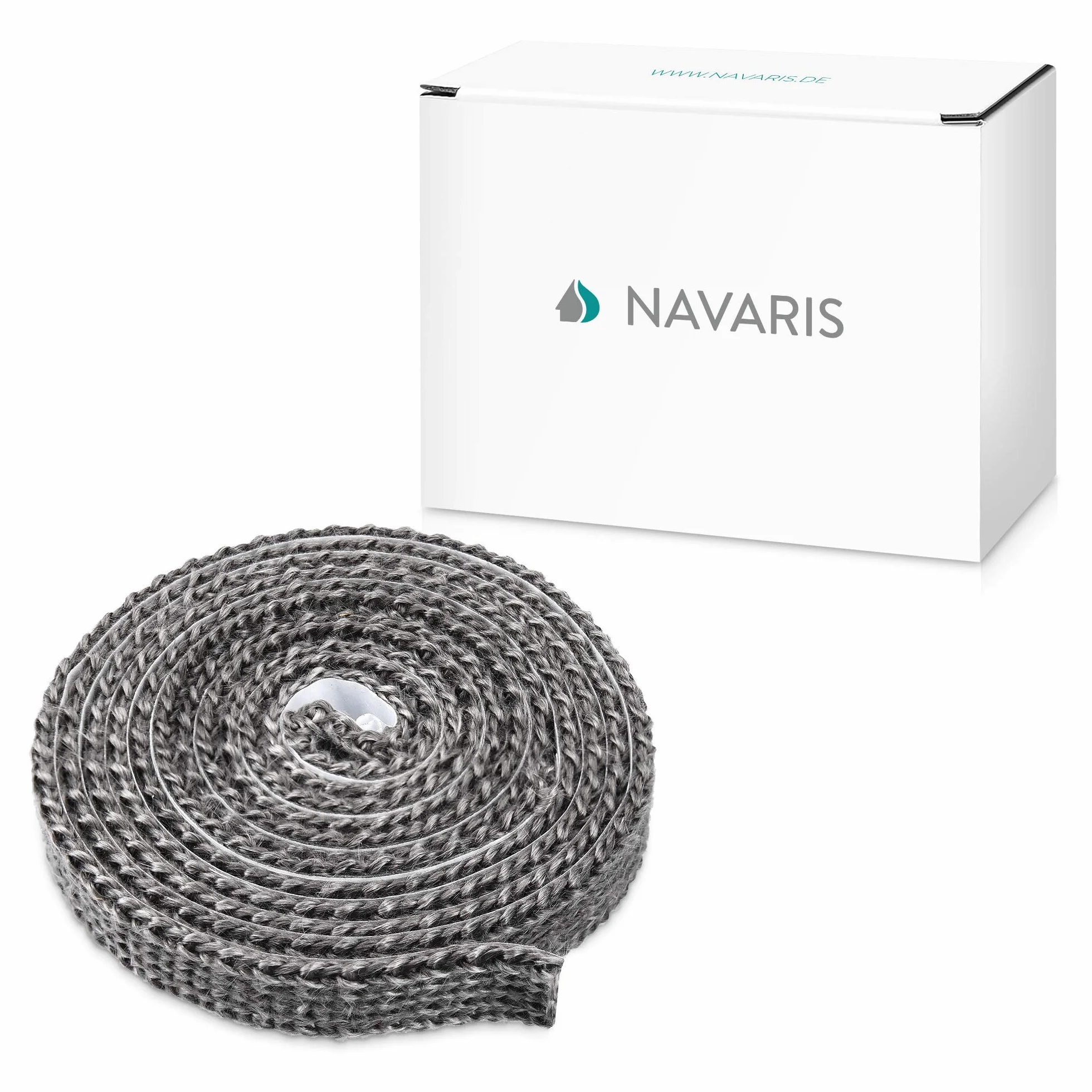 Navaris Joint d'étanchéité autoadhésif cheminée fibre de verre 2m 550°C 15mm 3mm