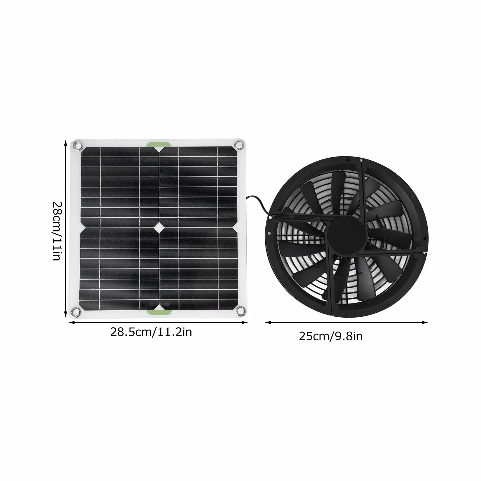 Kit Ventilateur Panneau Solaire 12W 2000 Tr/min étanche pour Poulailler Serre