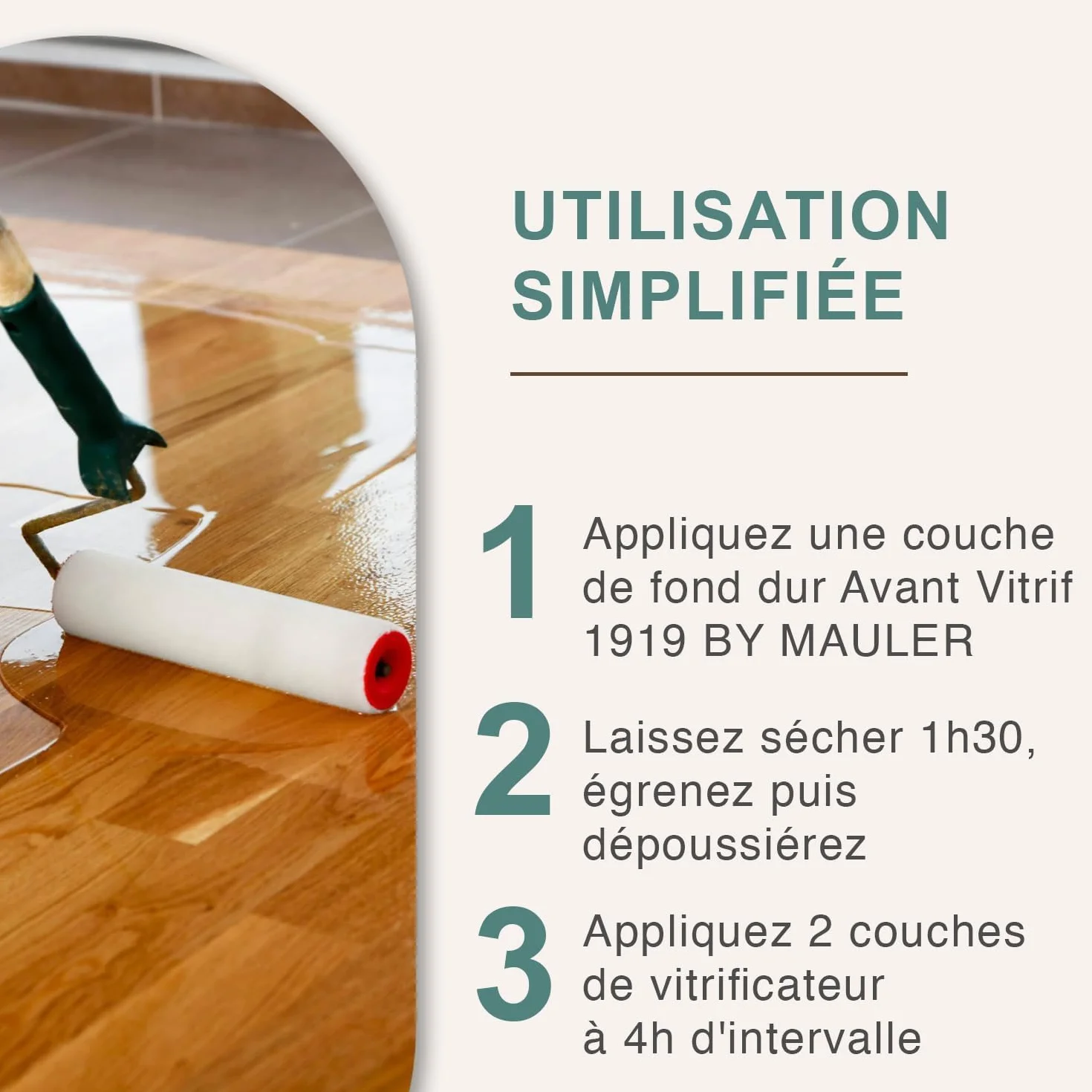 MAULER Vitrificateur Parquet Escalier Ultra Mat Invisible 1L Protection Taches Rayures Usure Longue Durée