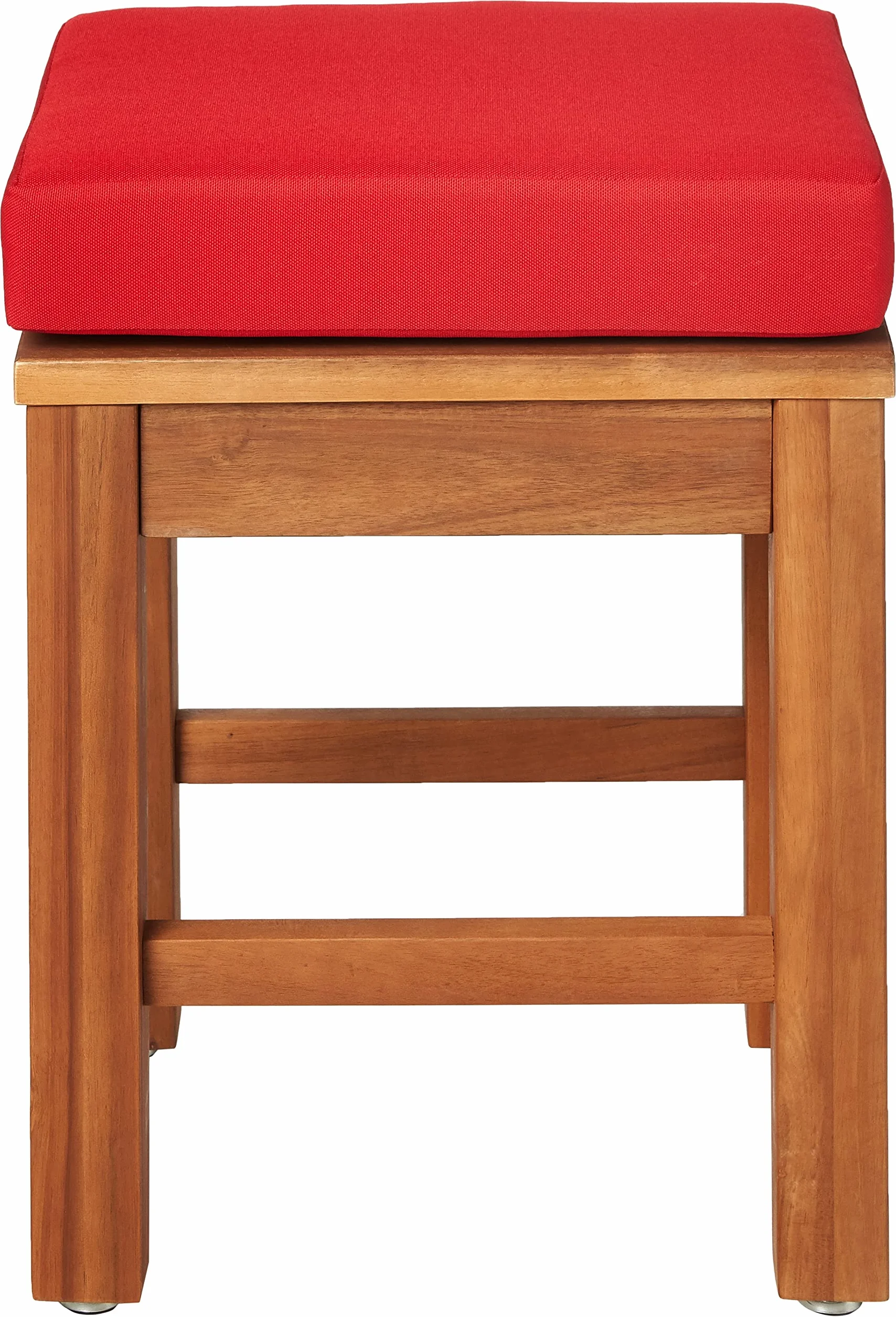 Amazon Aware Tabouret d'extérieur rembourré en bois d'acacia, Finition naturelle, Poids maximal supporté 102 kg