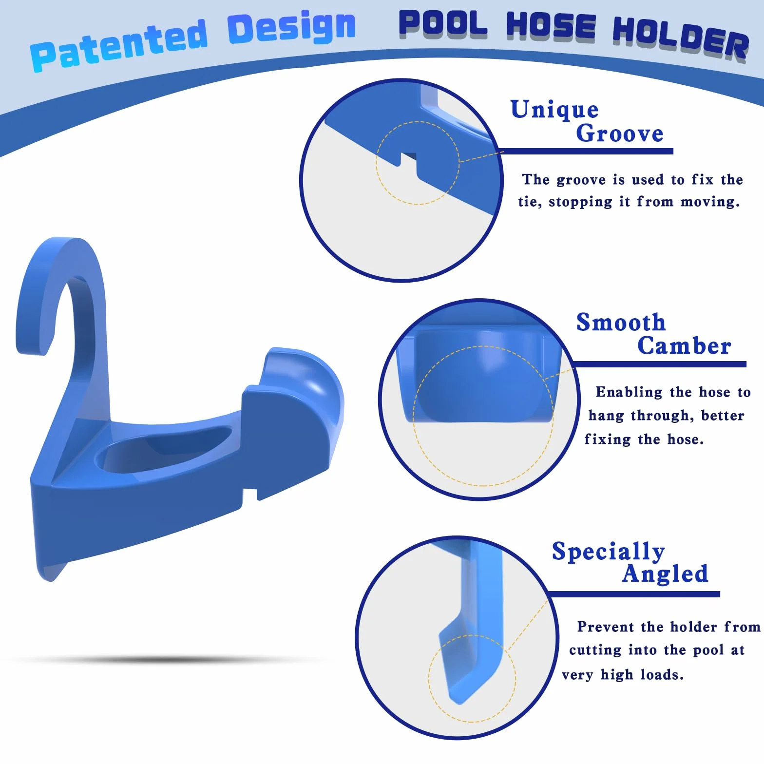 Fox Bunny Support de Tuyau de Piscine pour Piscines Hors Sol, 26-38mm, Compatible Intex Bestway, Bleu