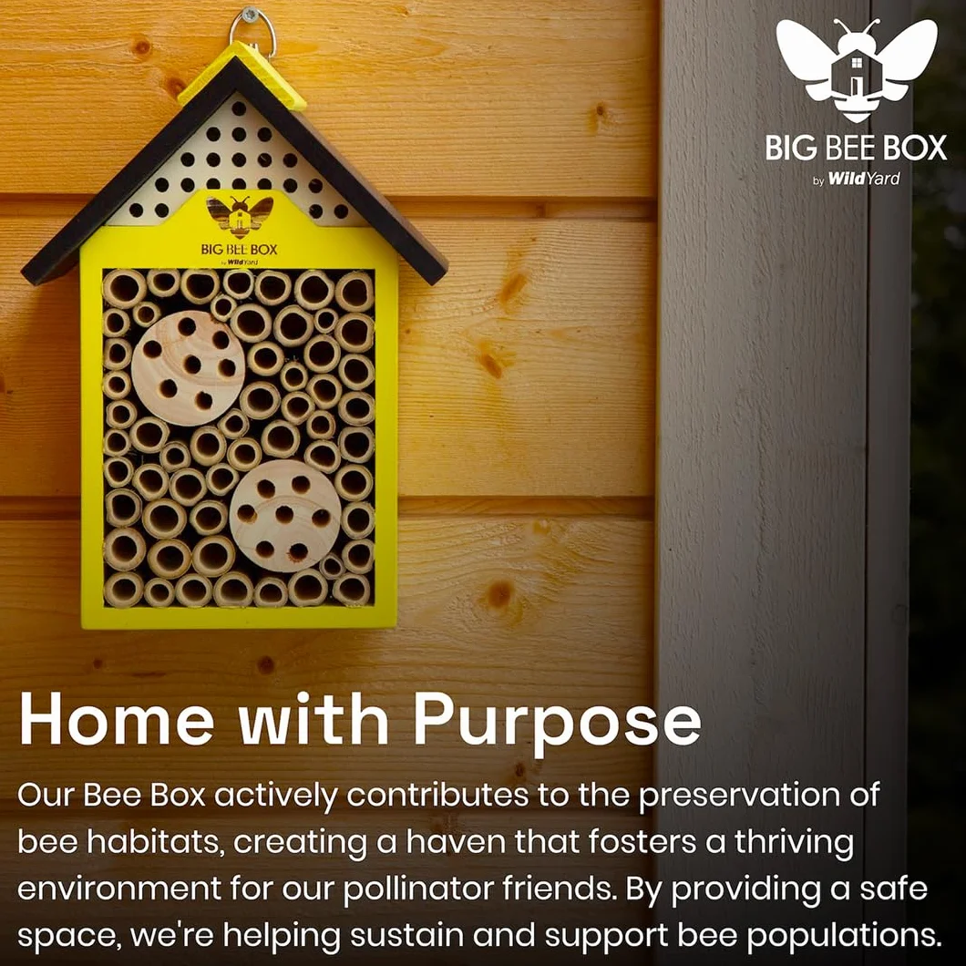 WildYard Boîte à Abeilles en Bois Naturel résistant aux intempéries pour pollinisateurs