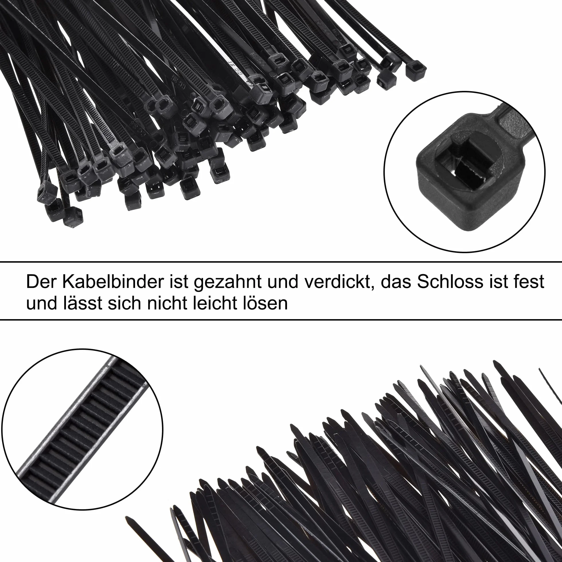 200 Pièces Serre-Câbles Plastique Noir avec Collier de Serrage, Attache Câble Adhésif Supports Base