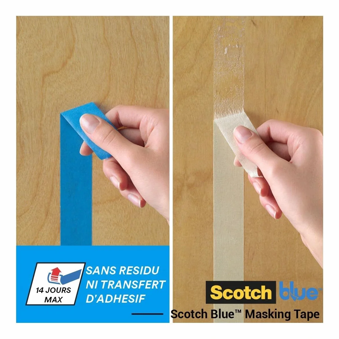 ScotchBlue Ruban de Masquage Multi-Surfaces 36 mm x 41 m 4 Rouleaux Adhésif Peinture Intérieur Extérieur 70% PEFC