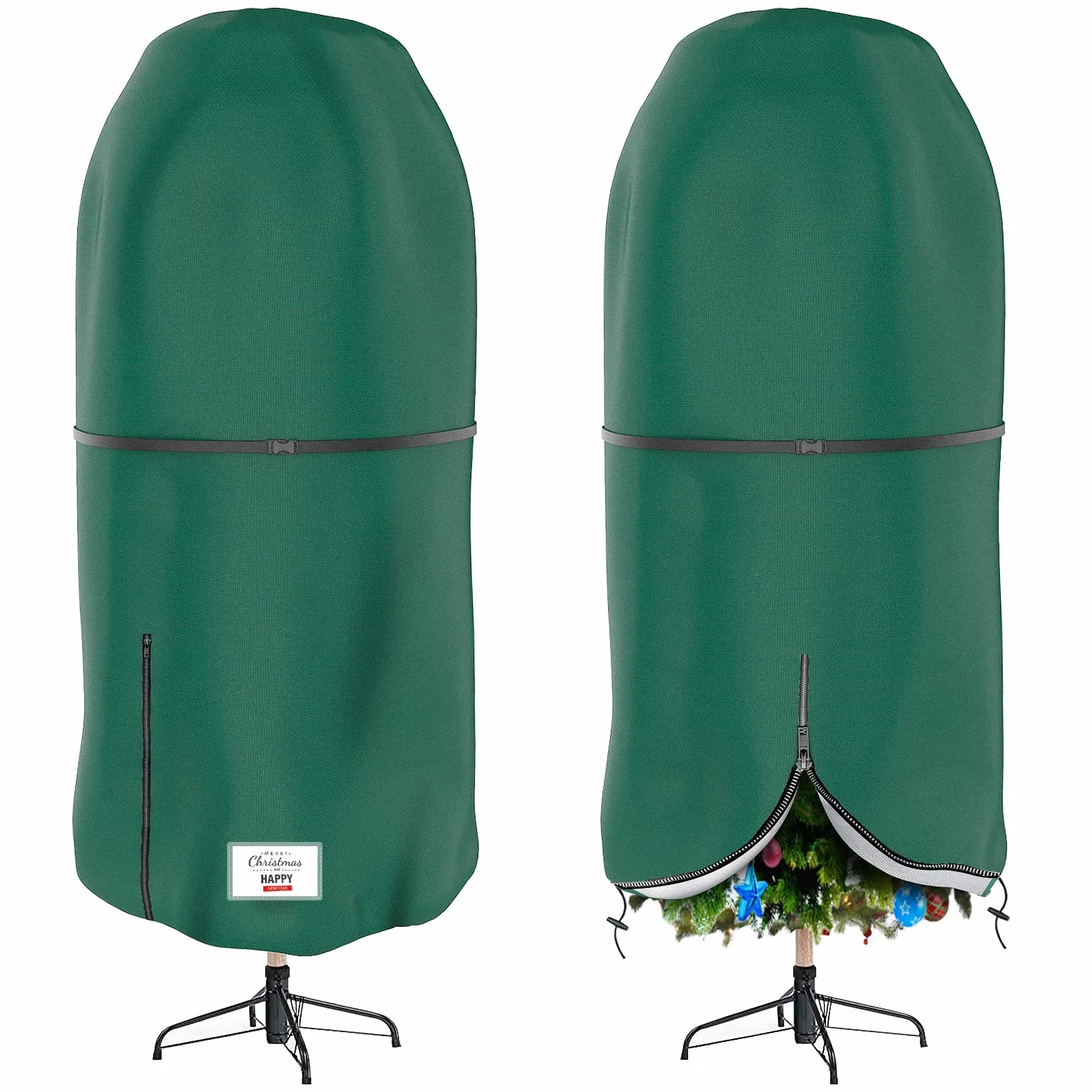 Sac de Rangement pour Sapin de Noël, Sac étanche et indéchirable, Housse de Transport pour Sapin de Noël, jusqu'à 6 ft Arbres de Noël et Autres décorations de Noël Vert