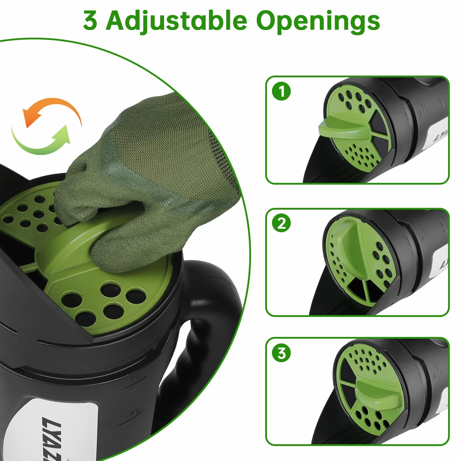 Épandeur portatif pour semences d'herbe, engrais, glace fondue et terre alimentaire, épandeur multi-usage pour pelouse et jardin avec tailles d'ouverture réglables, 2,5 L